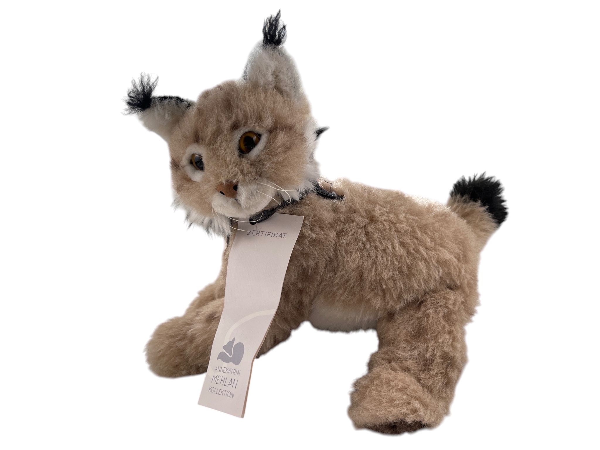 Künstler Stofftier Annekatrin Mehlan  Luchs 30 cm. - Top Zustand. 