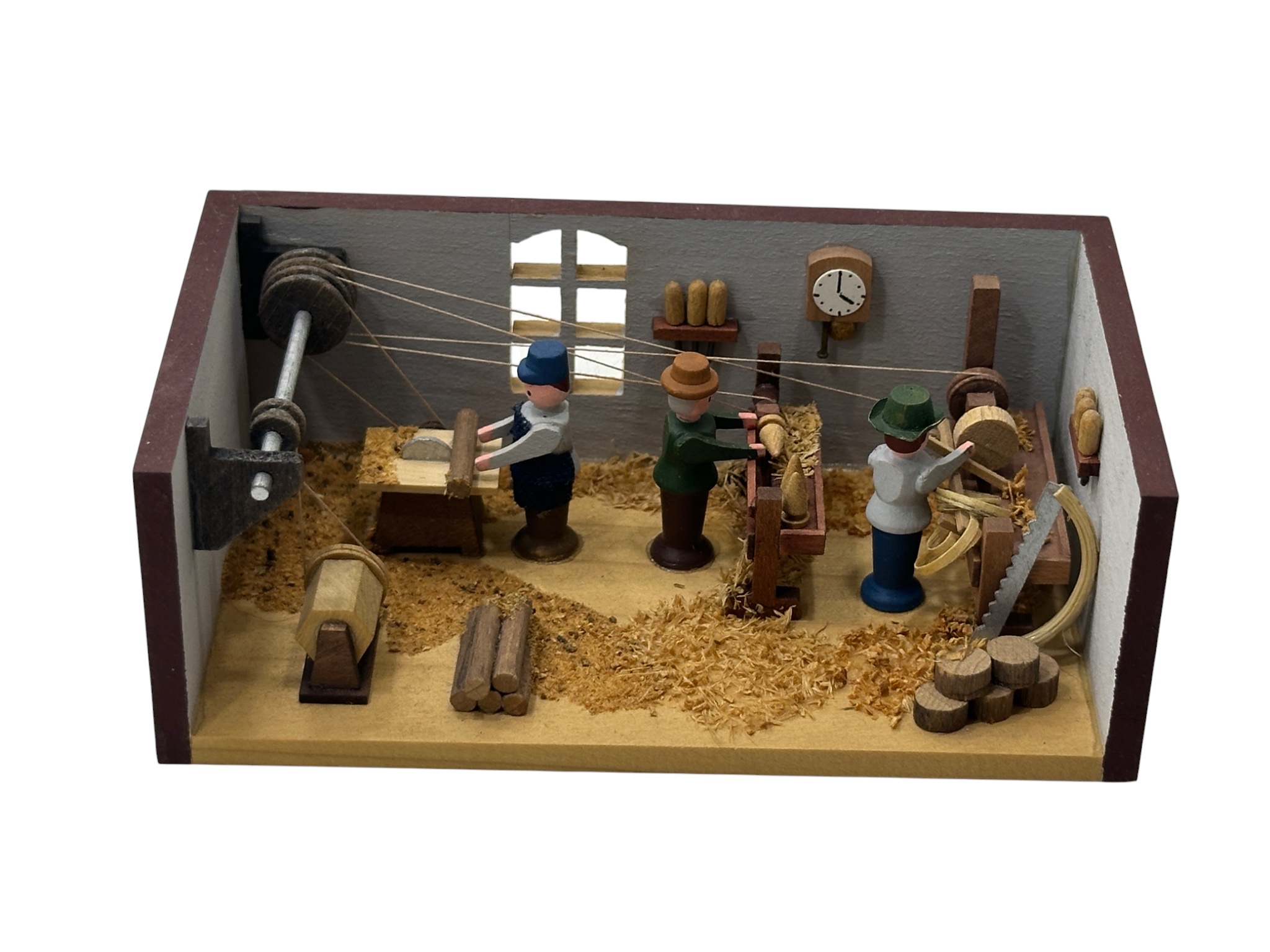 Erzgebirge Seiffener Miniaturstube Drehwerk 10,7 x 6 x 4 cm. Top Zustand