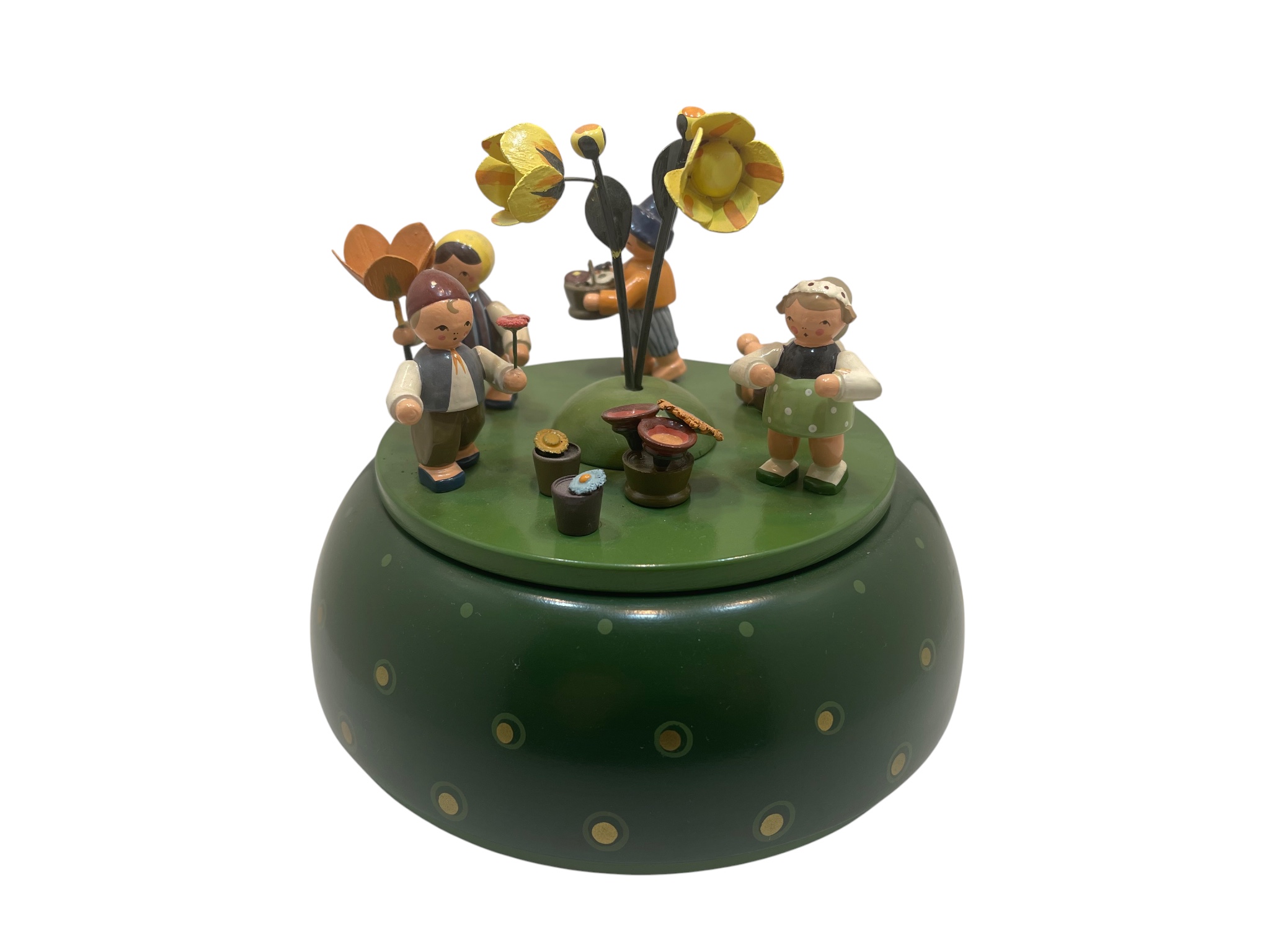 Erzgebirge Figur KWO Spieluhr  15 x 16 cm. Top Zustand   