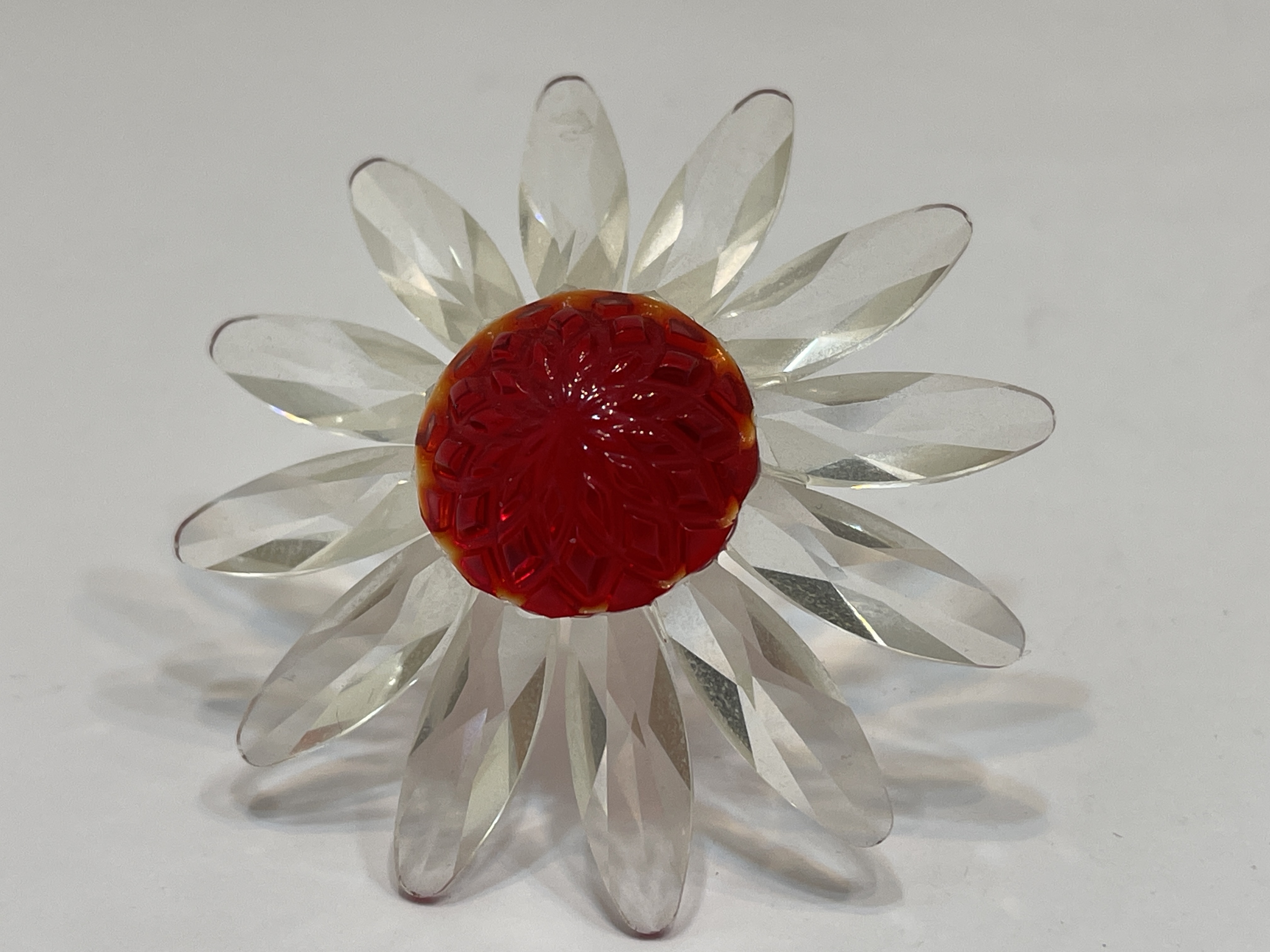 Swarovski Figur Blume Margerite Rot 5 cm Top Zustand. 