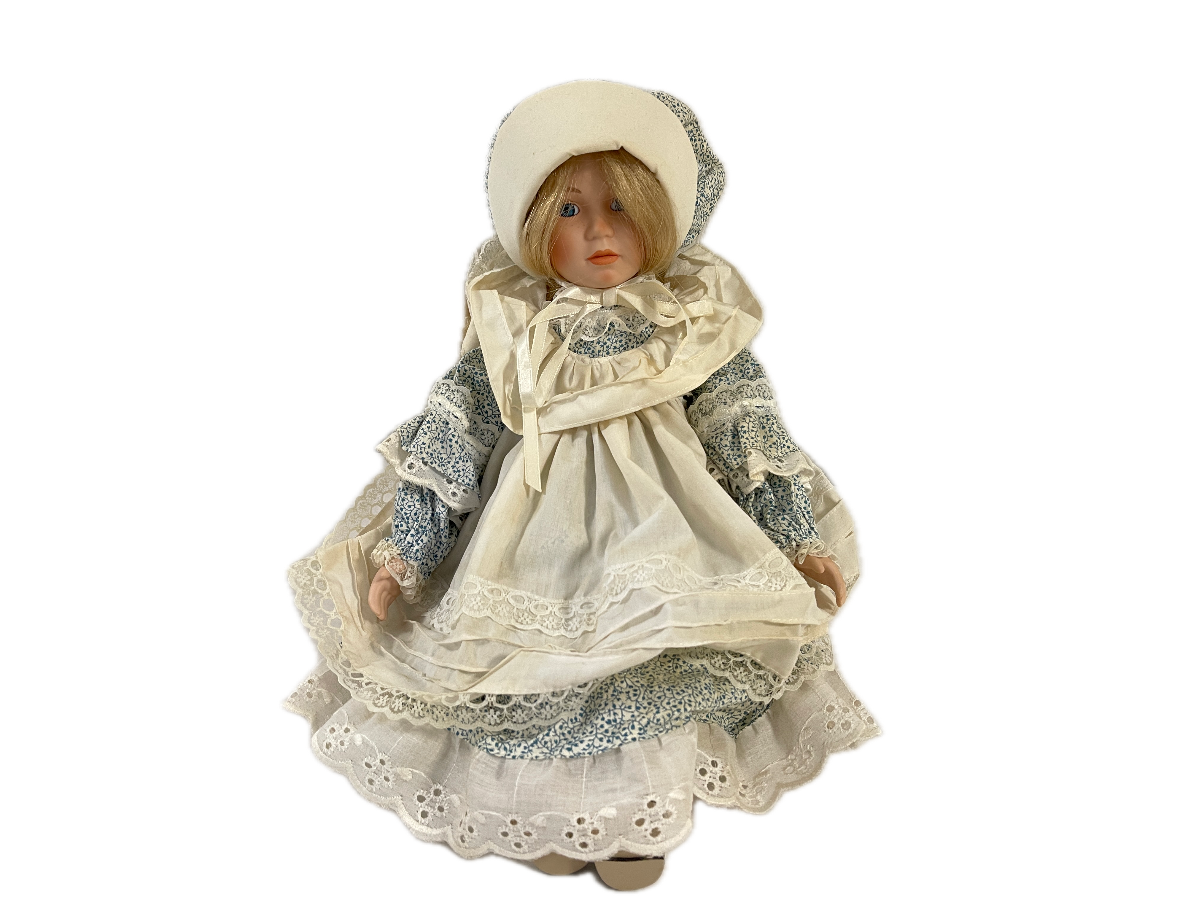 Porzellan Künstlerpuppe Puppe 40 cm. Raucherhaushalt Zustand siehe Fotos  