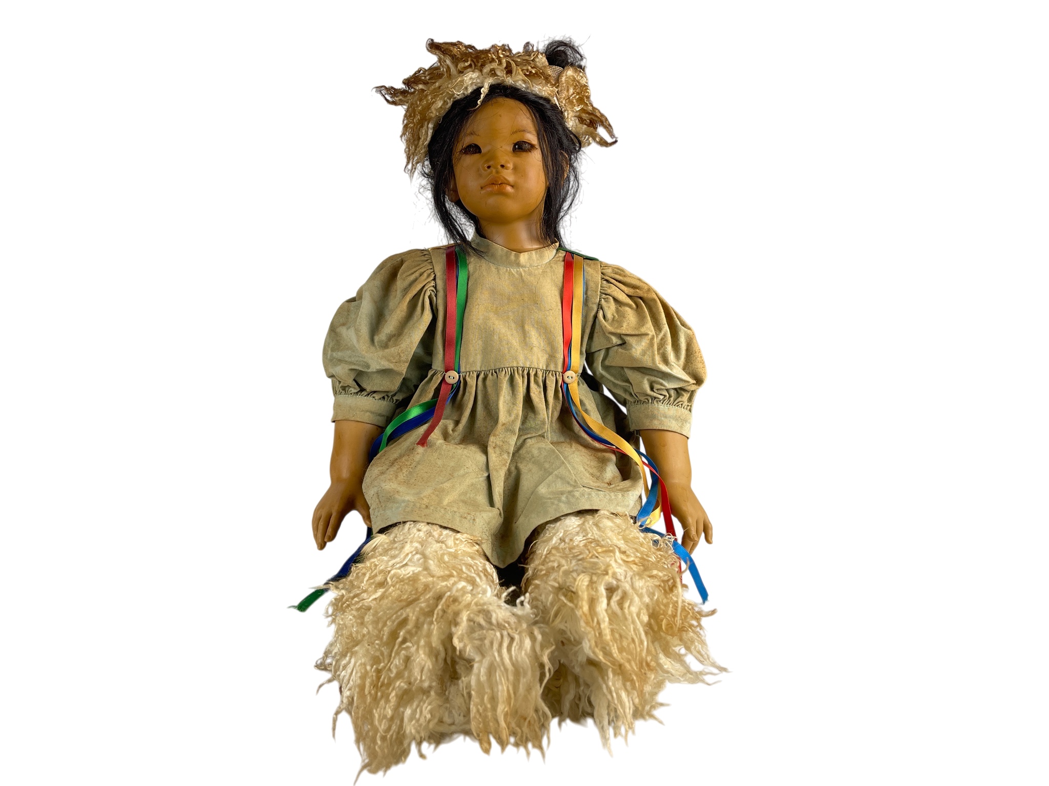 Annette Himstedt Künstlerpuppe Puppe Kima 64 cm. Stark verraucht - Schmutzig 