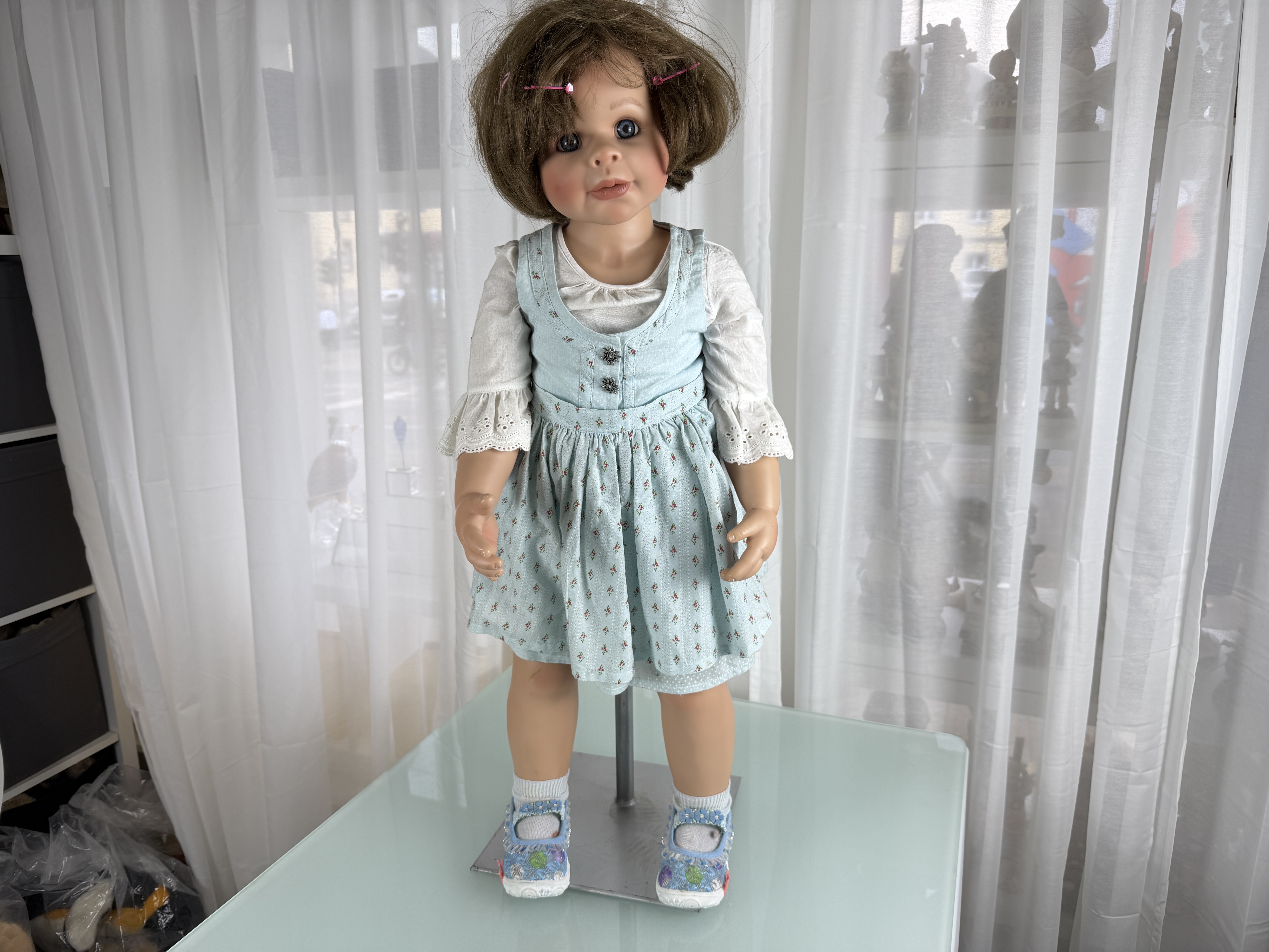 Künstlerpuppe Puppe Monika Peter Leicht Vinyl Puppe 85 cm. Top Zustand 