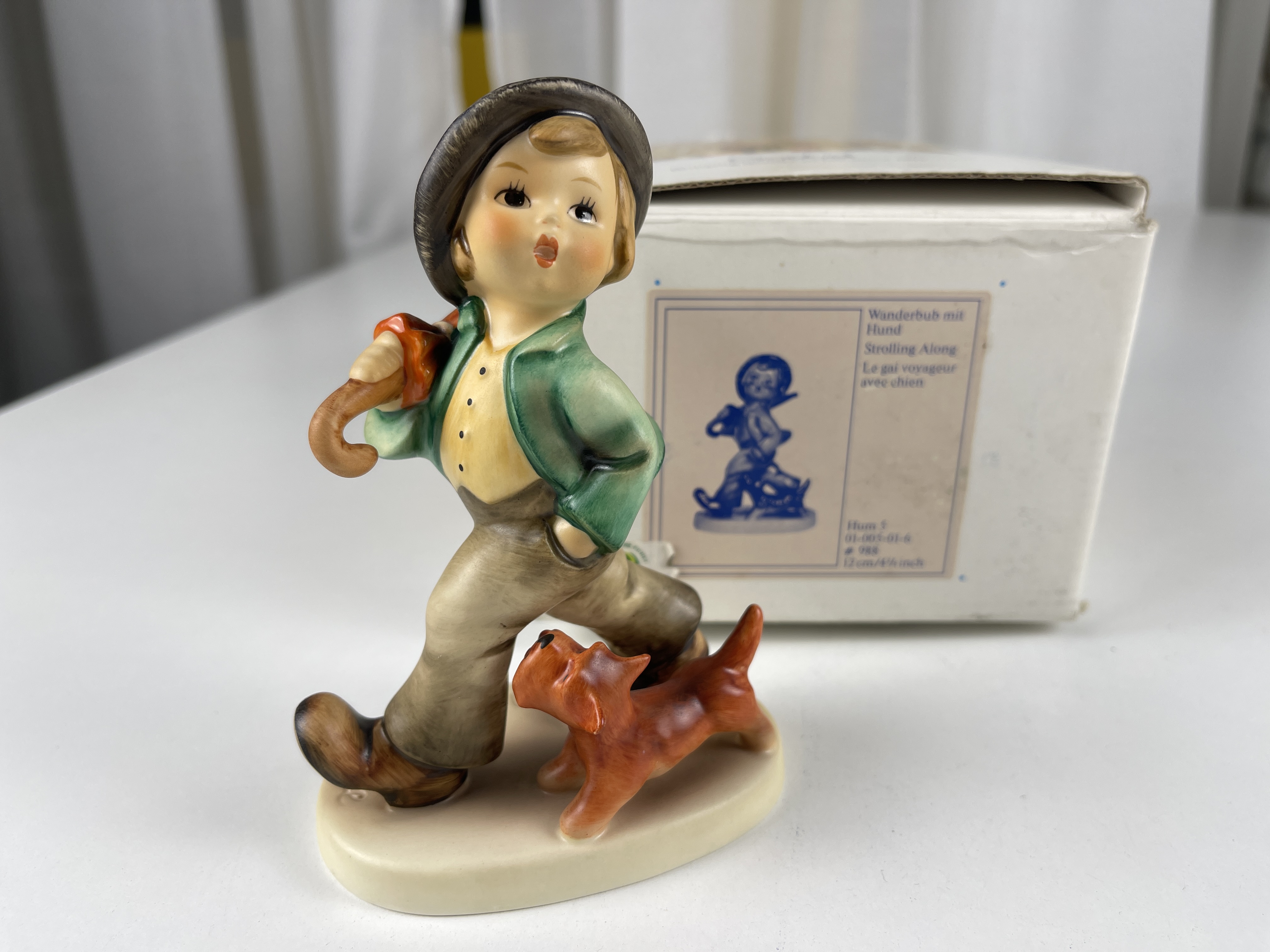  Hummel Figur 5 Wanderbub mit Hund 12 cm. 1 Wahl mit Ovp - Top Zustand. 