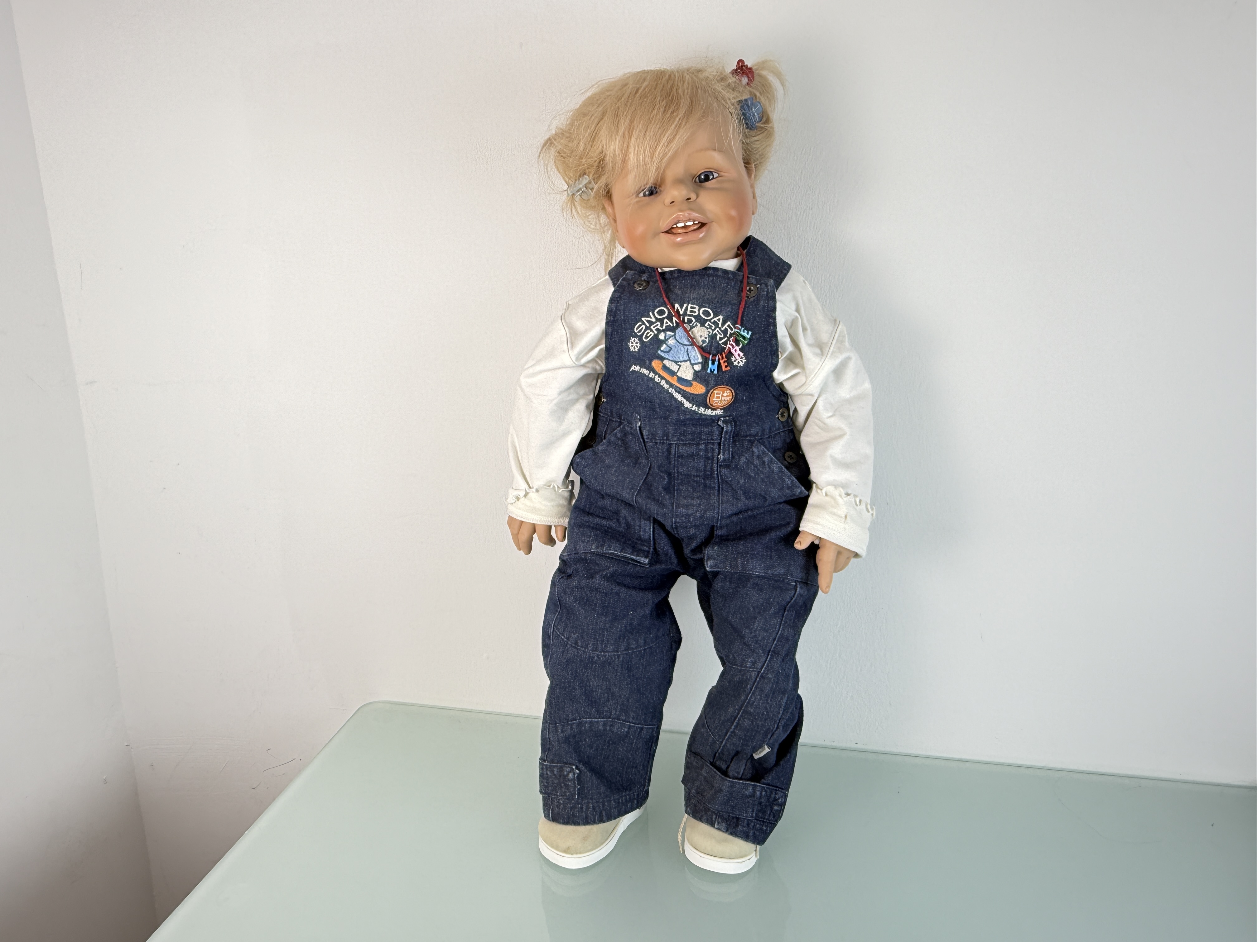 Künstlerpuppe Sammler Brigitte Leman Vinyl Puppe 75 cm. Top Zustand.   