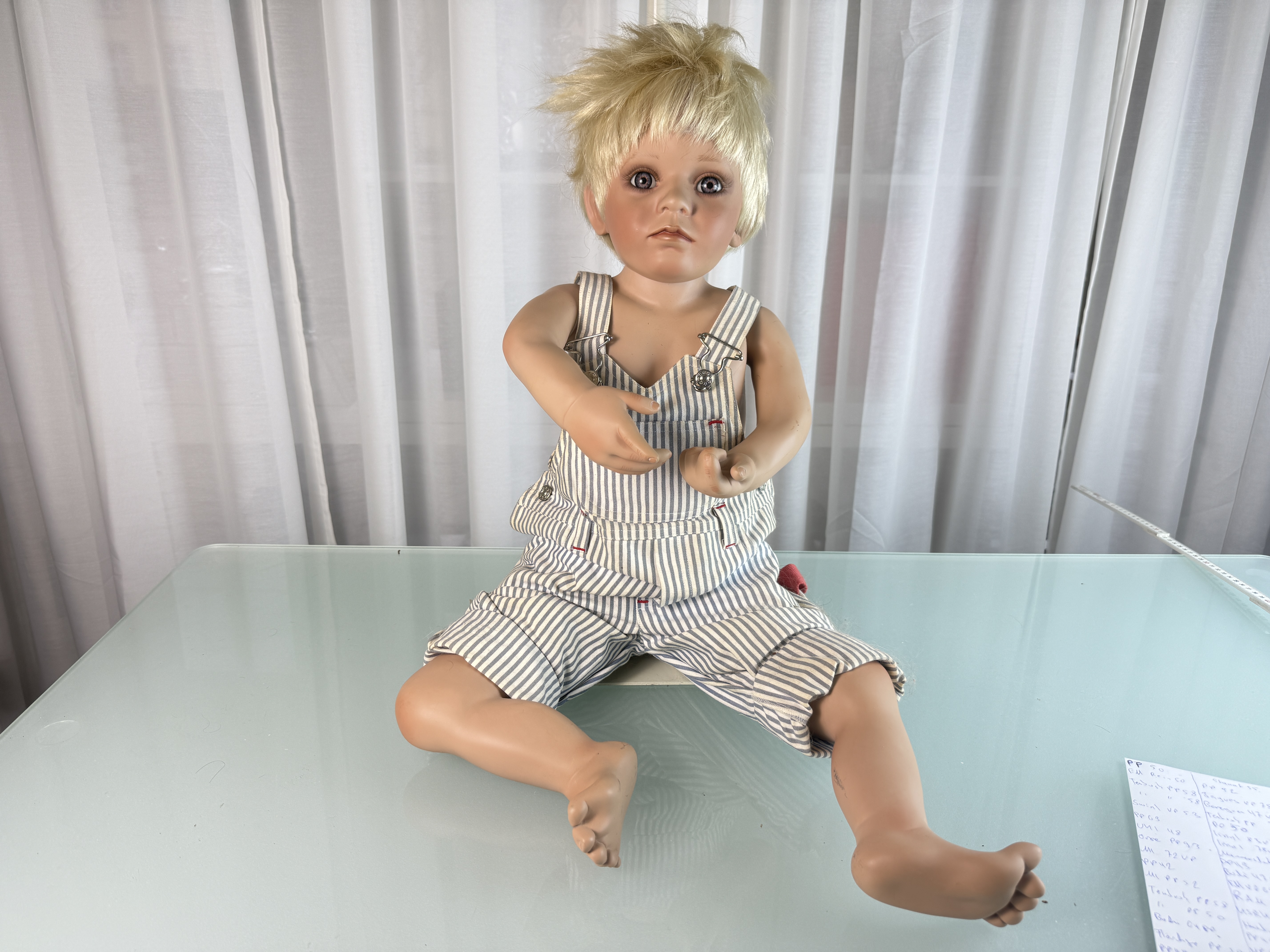 Künstlerpuppe Susan Lippl Porzellan Puppe 68 cm. Guter Zustand siehe Fotos 