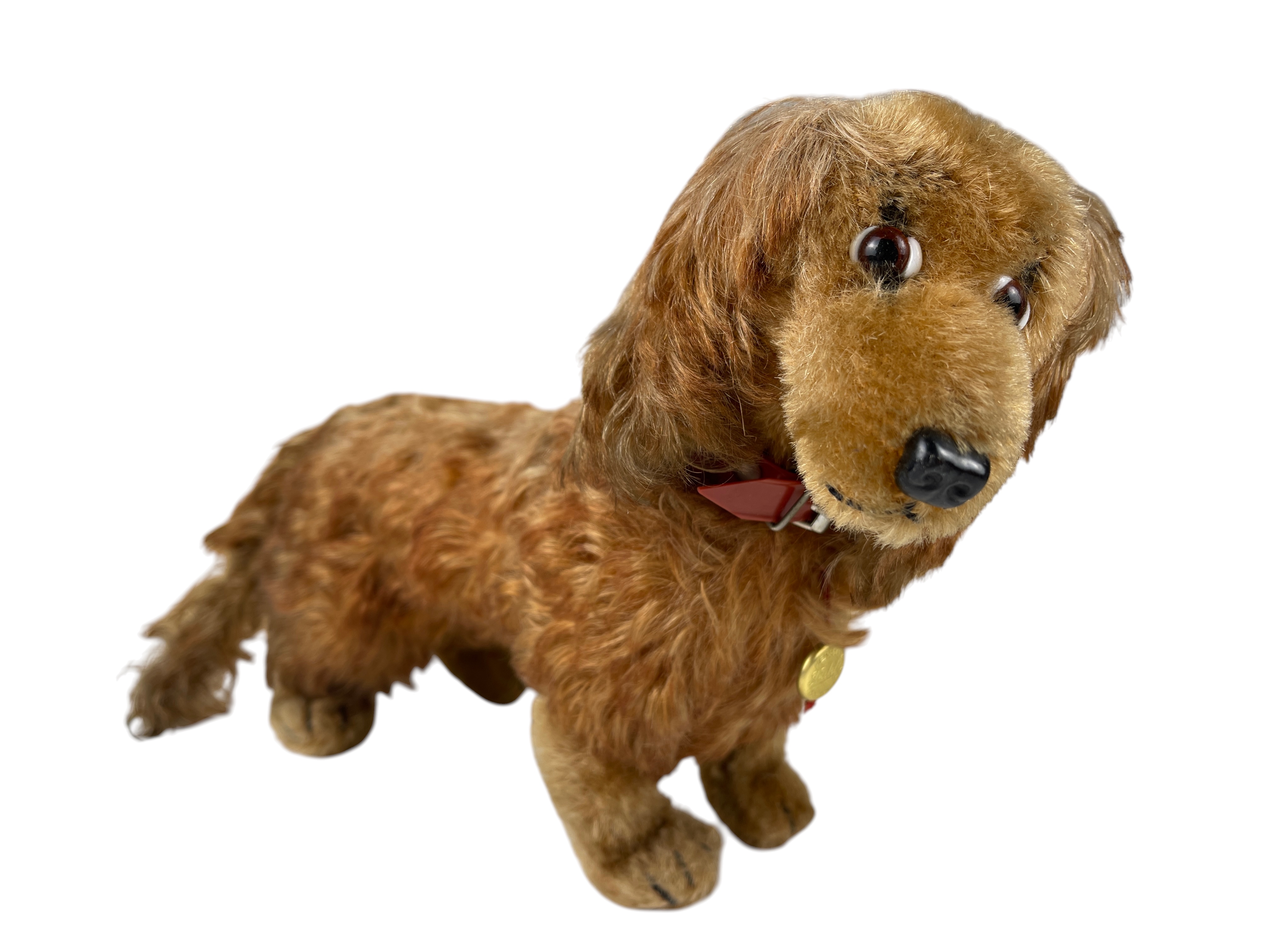 Hermann Stofftier Hund Dackel 26 x 19 cm.  Zustand  siehe Fotos