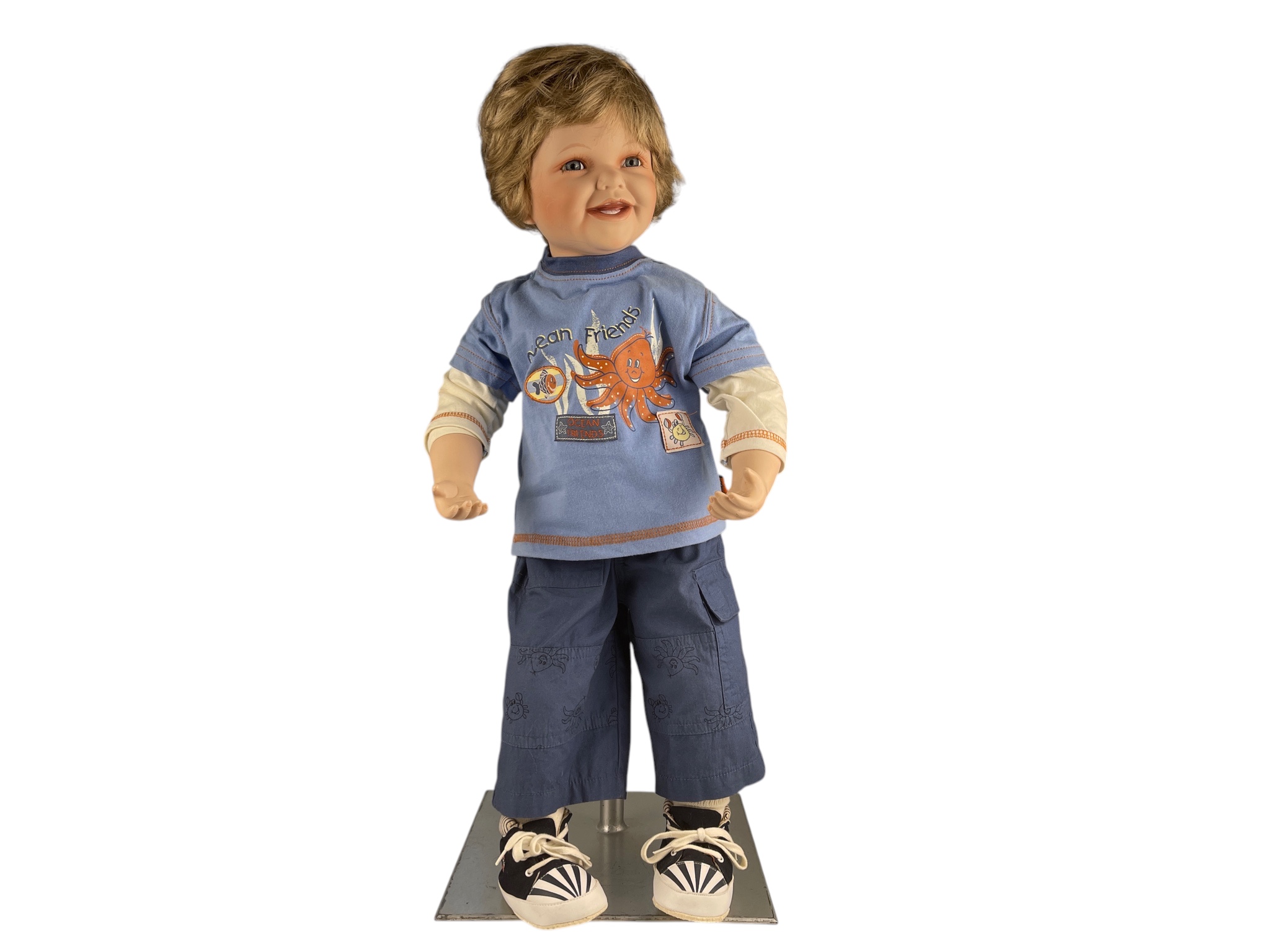 Künstlerpuppe Porzellan Puppe 62 cm.  Zustand siehe Fotos