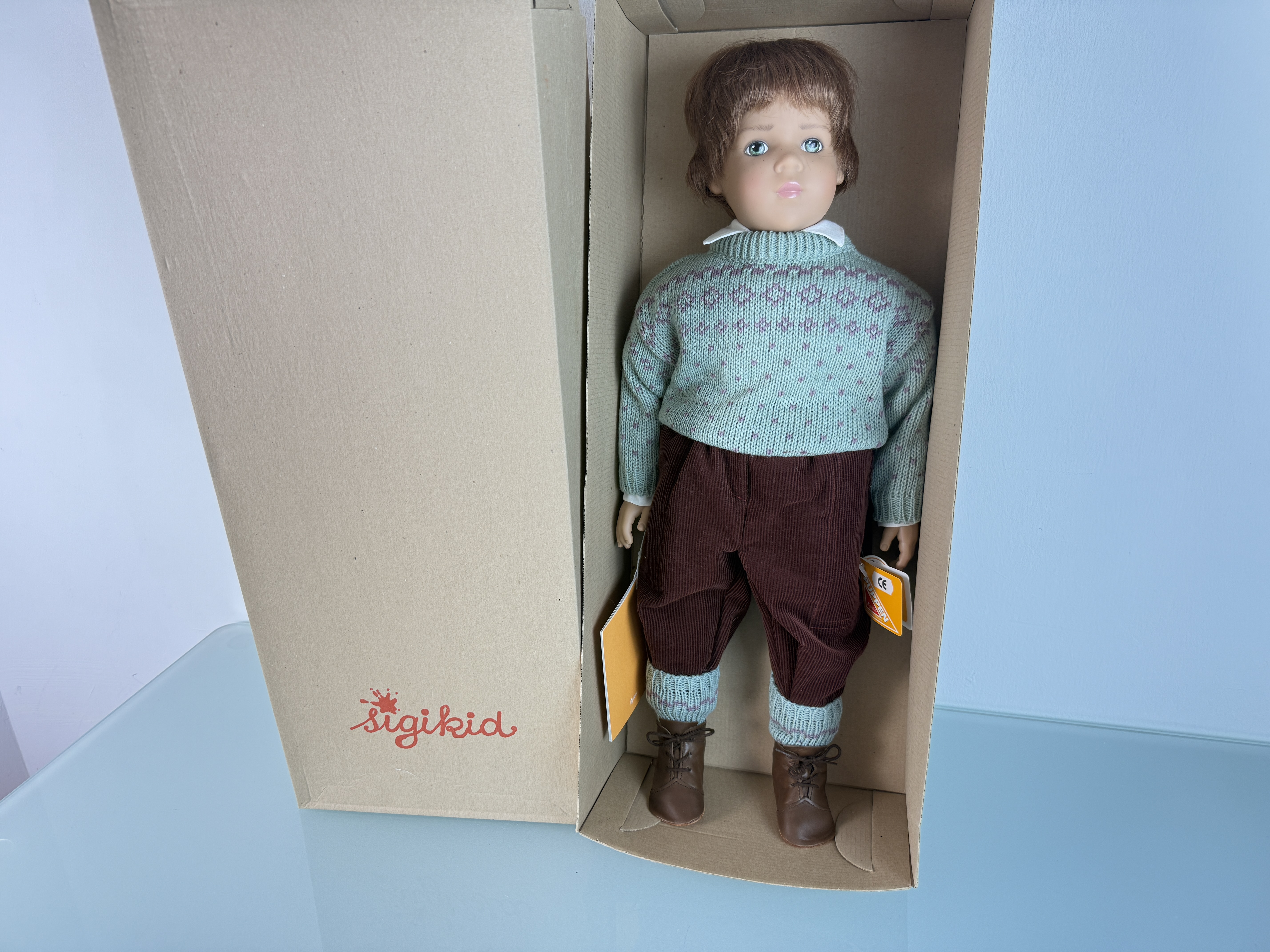 Künstlerpuppe Sigikid Vinyl Puppe 55 cm. Top Zustand   