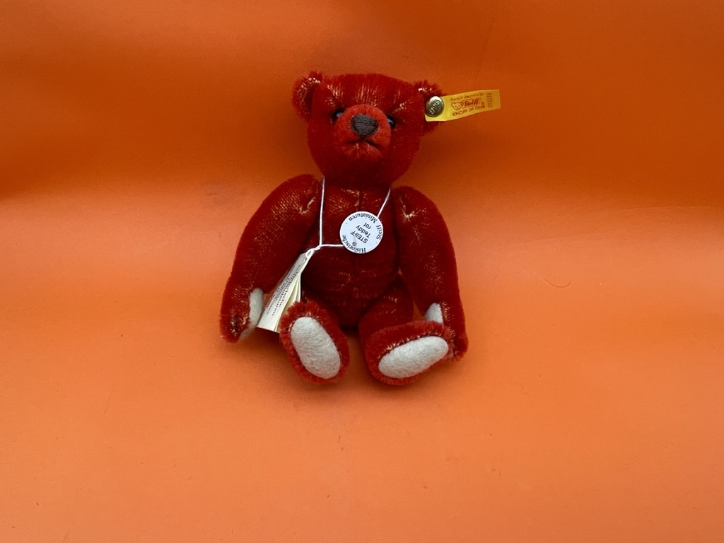 Steiff Tier Teddy Bär 029226 Historische Miniaturen Rot 16 cm Top Zustand.