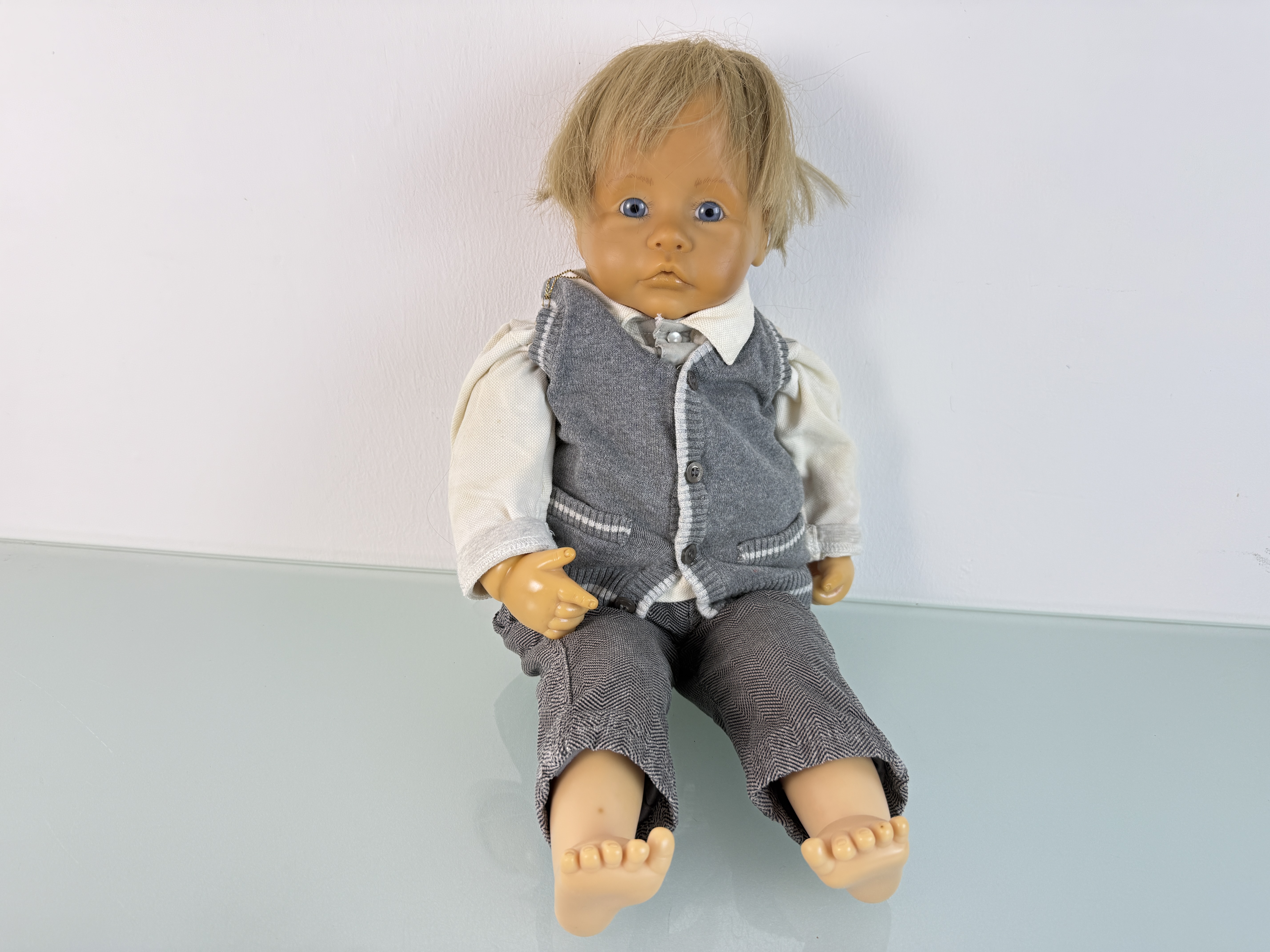 Künstlerpuppe Sammler Brigitte Leman Vinyl Puppe 53 cm. Top Zustand.   