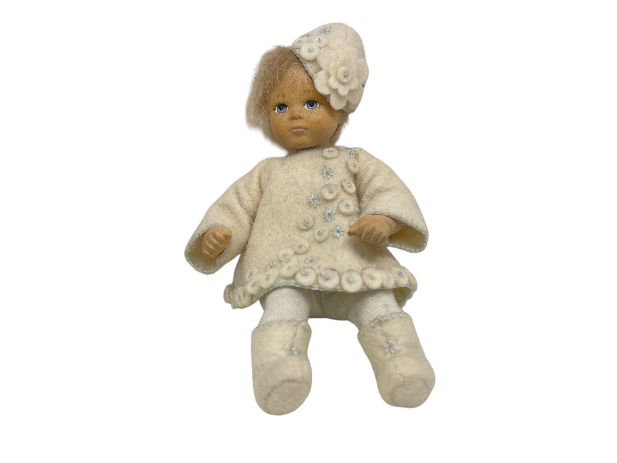 Sammler Puppe Holz Puppe  19 cm. Top Zustand  