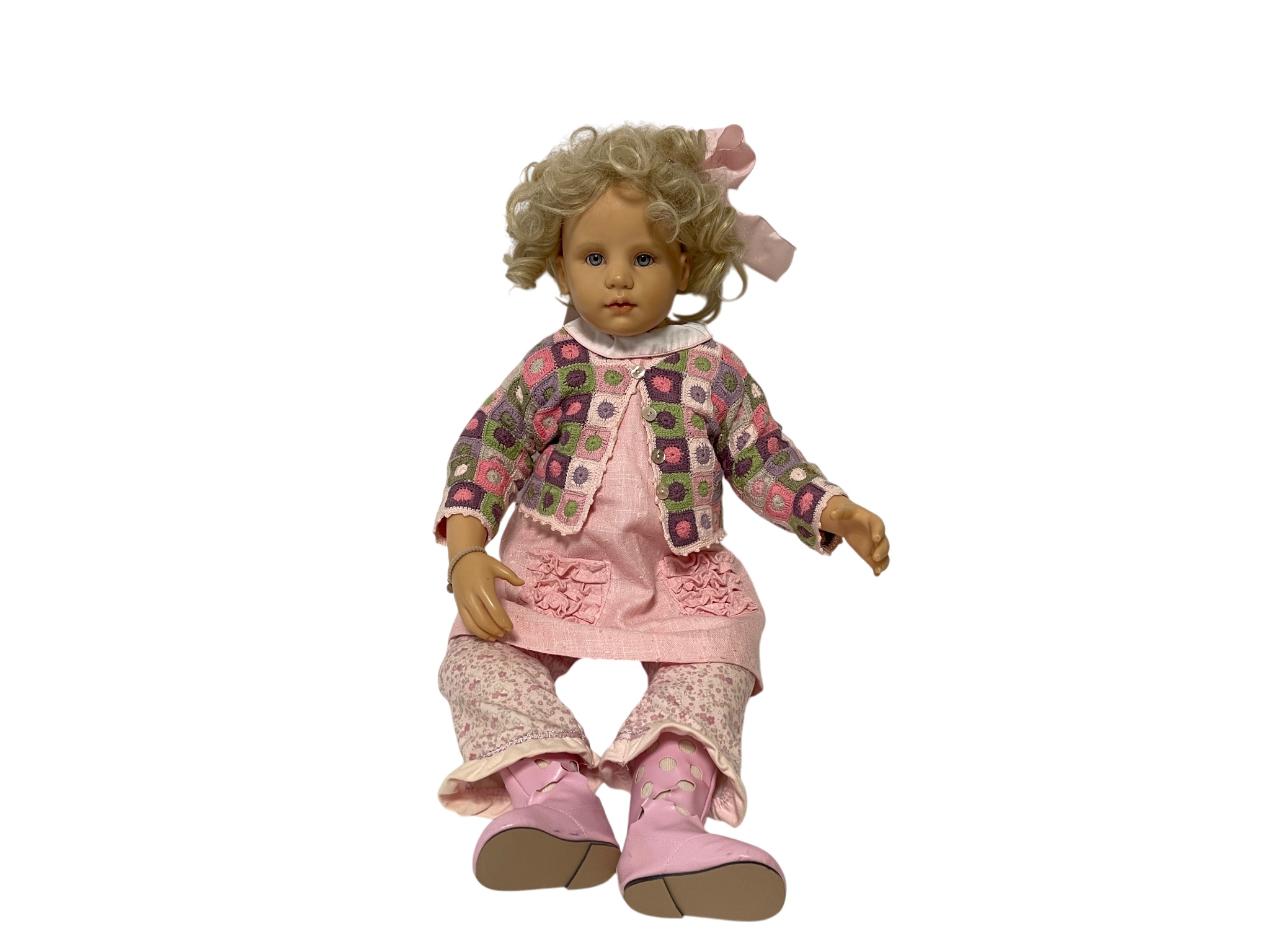 Künstlerpuppe Hildegard Günzel Resin Puppe 70 cm. Top Zustand  