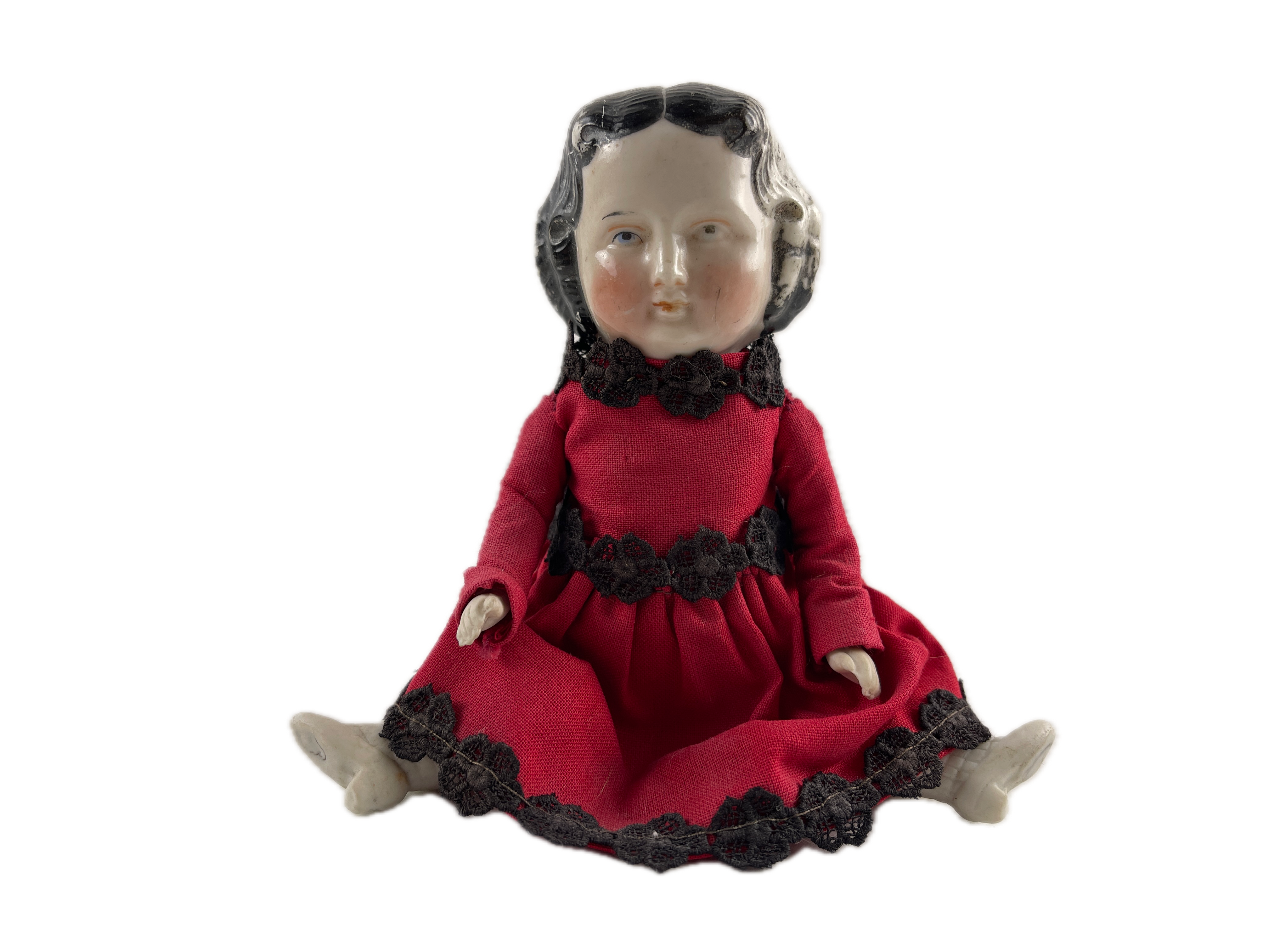 Künstlerpuppe alte Porzellankopf Sammler Puppe 15 cm Zustand siehe Fotos 