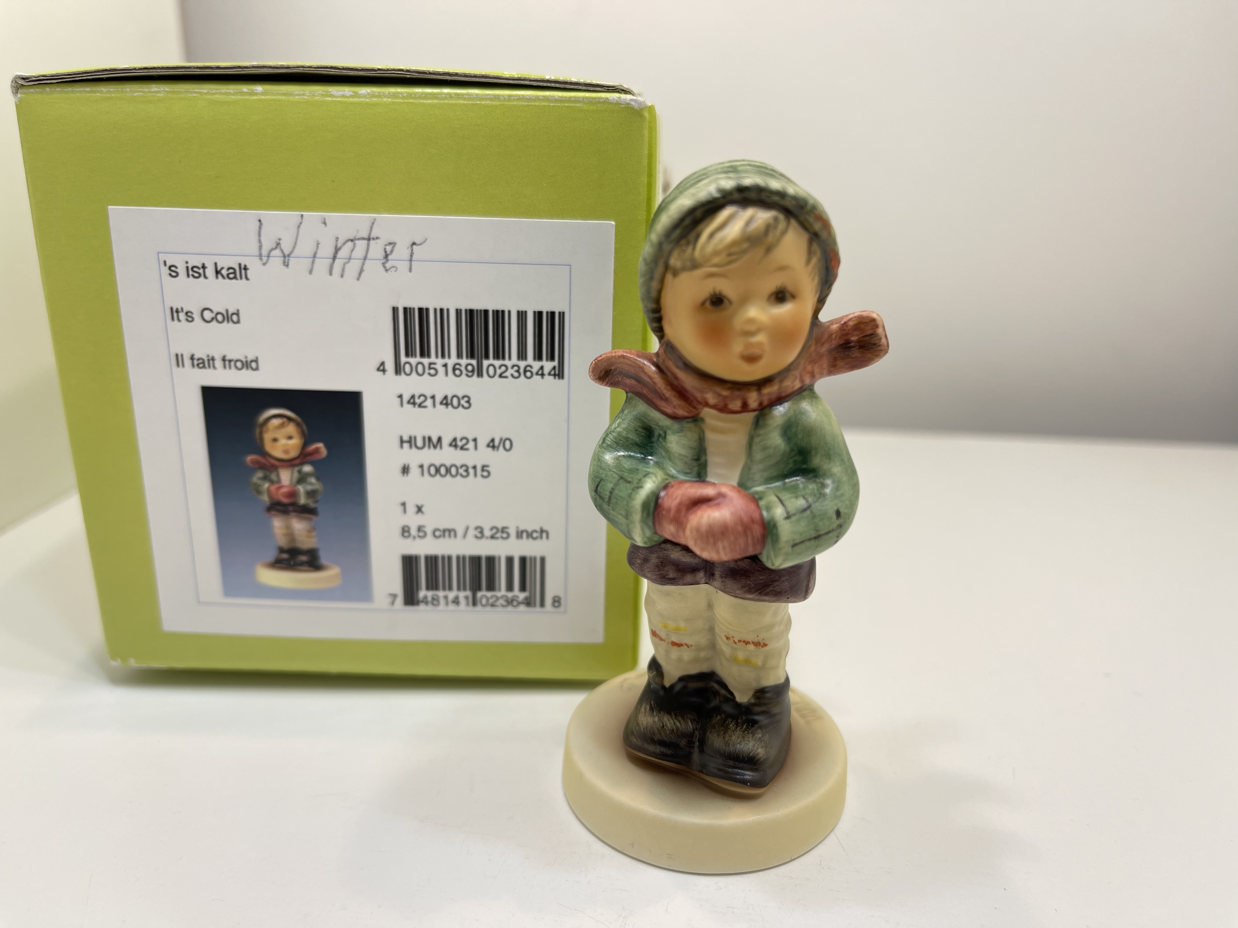 Hummel Figur 421 4/0 S ist kalt 8,5 cm. 1 Wahl. Mit OVP Top Zustand