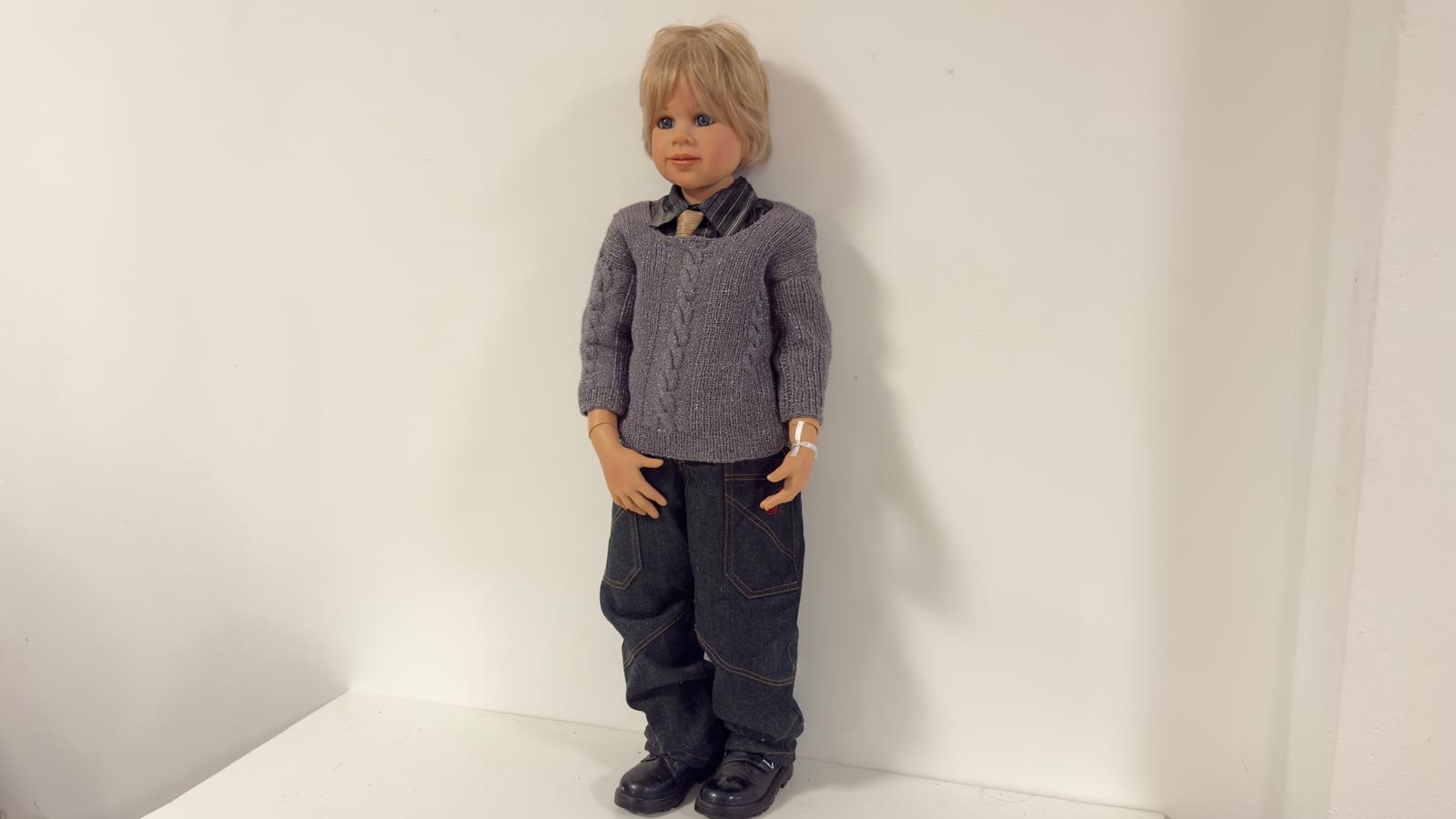 Monika Levenig Künstlerpuppe Vinyl Puppe 98 cm. Guter Zustand  