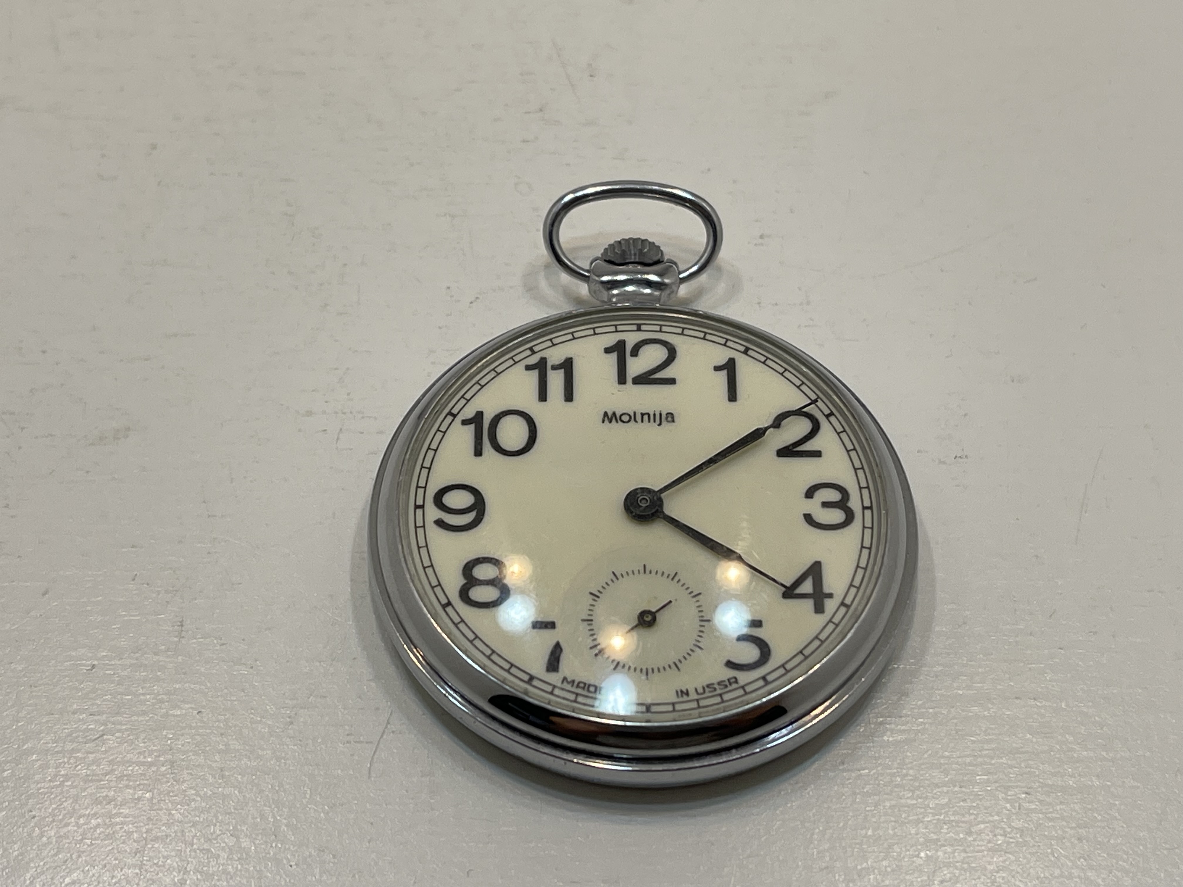 Molnija Taschenuhr - Sowjetische Taschenuhr Ø 5 cm - Zustand siehe Fotos  