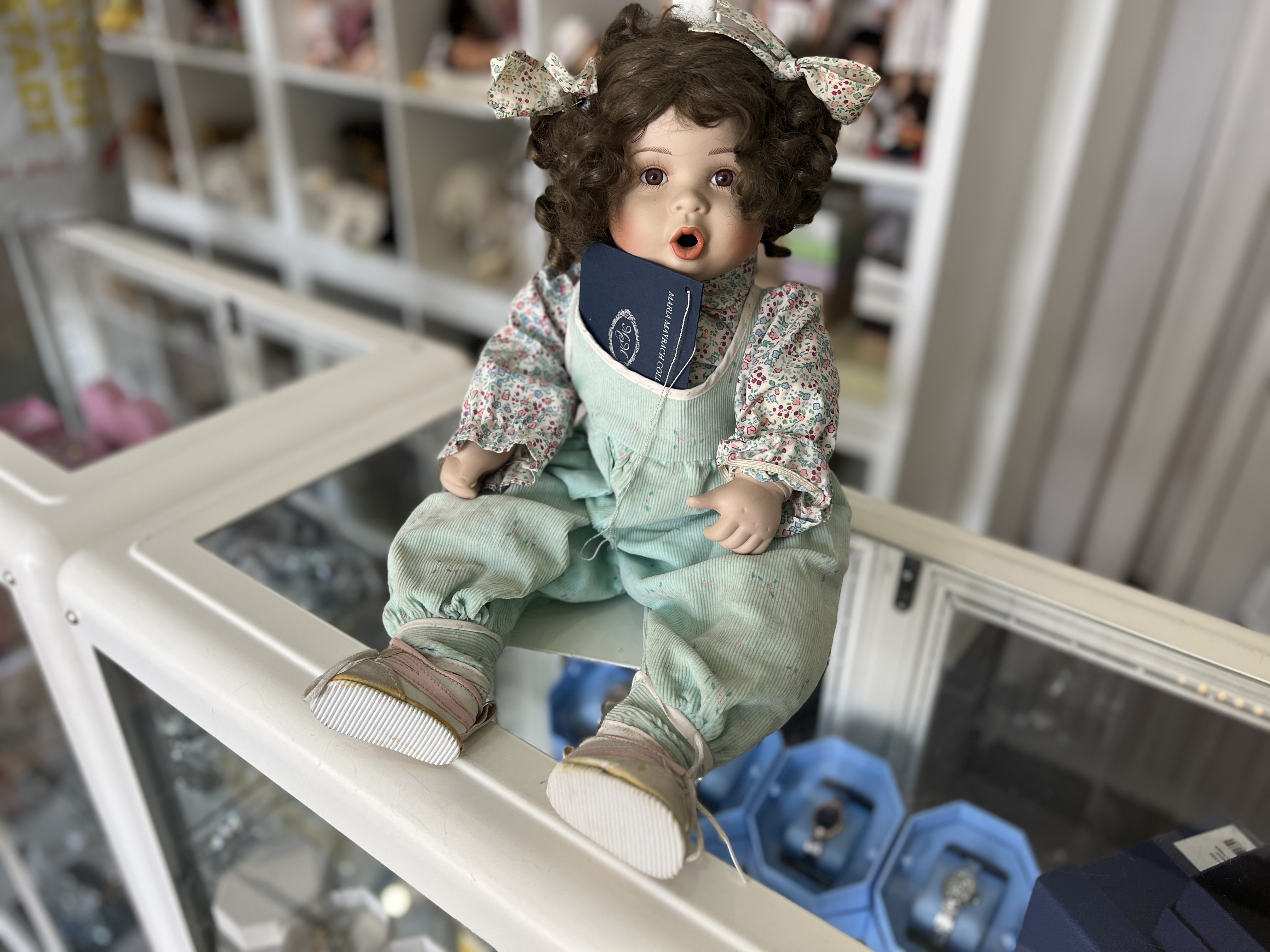 Künstlerpuppe Porzellan Puppe 48 cm. Top Zustand   