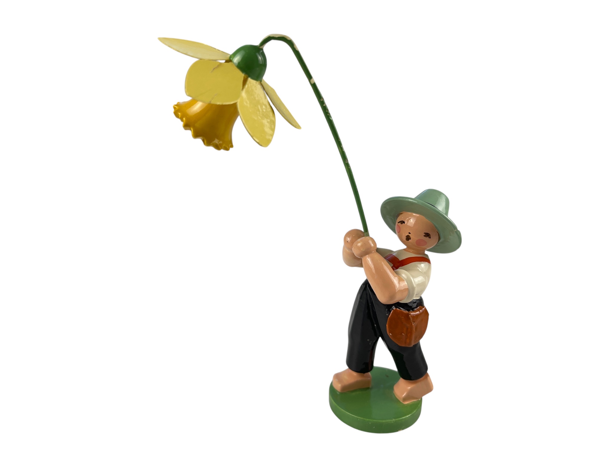 Erzgebirge Figur Sammler Blumenkind Holzfigur 12,5 cm. Zustand  siehe Fotos 