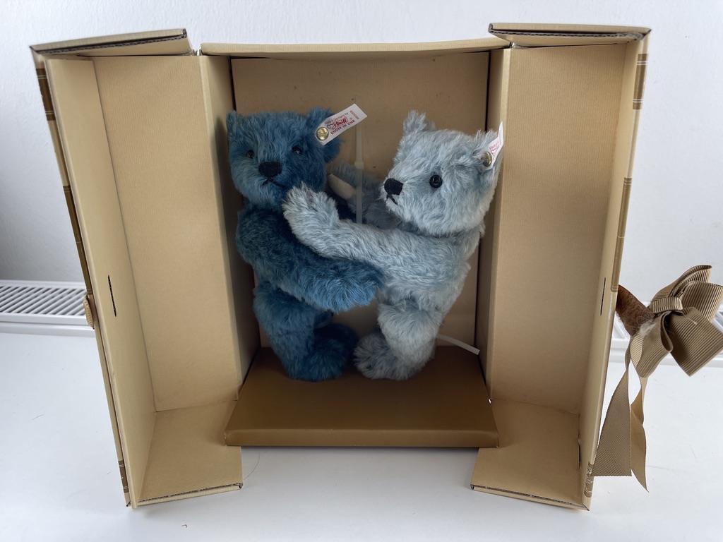 Steiff Tier 665059 Forever Friends Blue Set 23 cm. - Top Zustand  