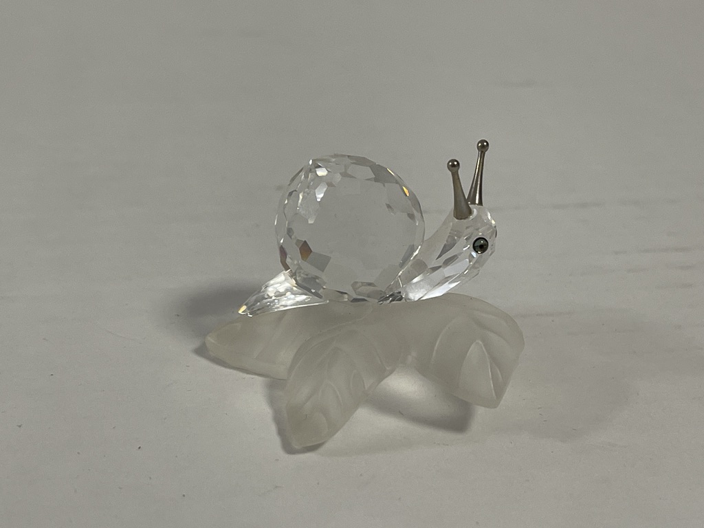 Swarovski Figur 196501 Schnecke auf Blatt. 5 cm. Top Zustand.