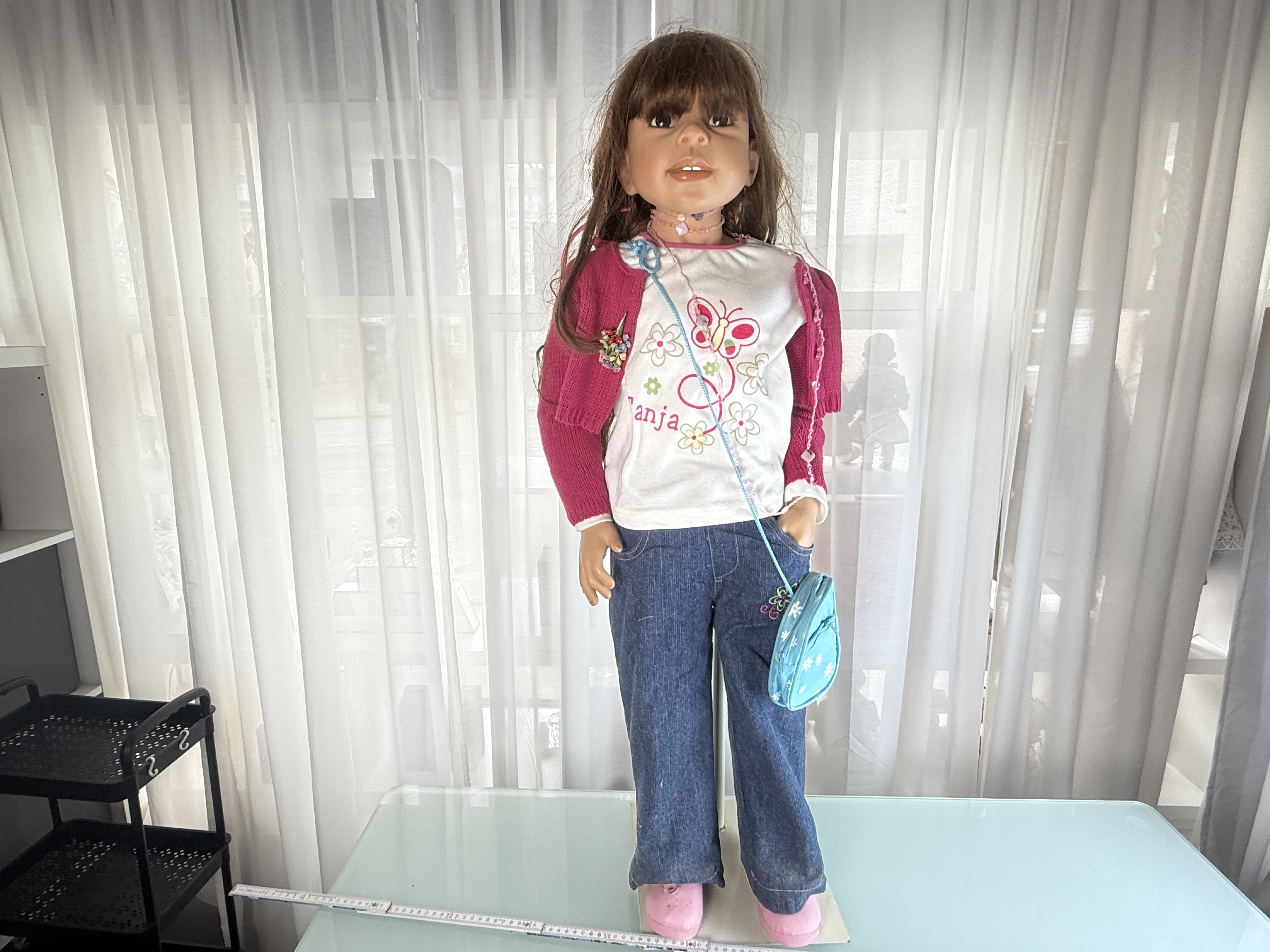 Künstlerpuppe Puppe Monika Levenig Vinyl Puppe 100 cm Guter Zustand  
