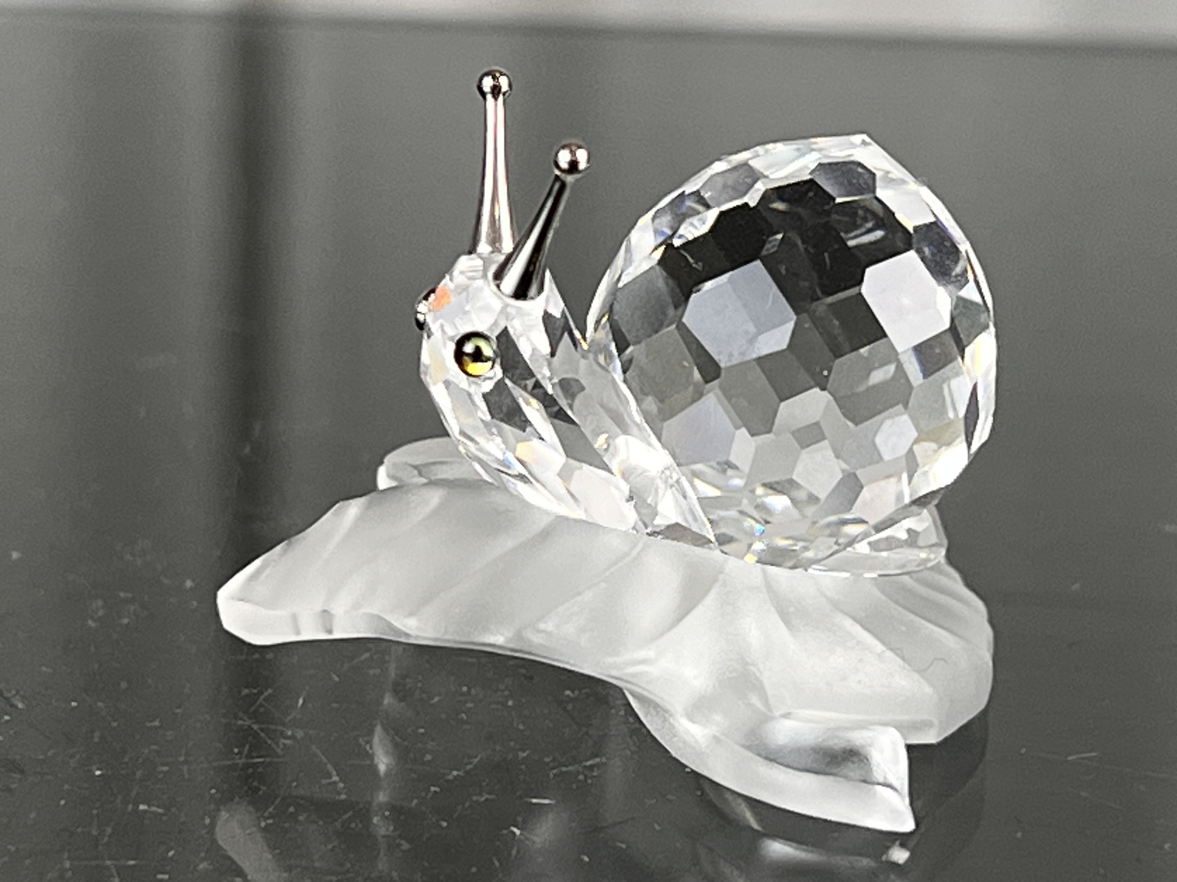 Swarovski Figur 196501 Schnecke auf Blatt. 5 cm. Top Zustand. 