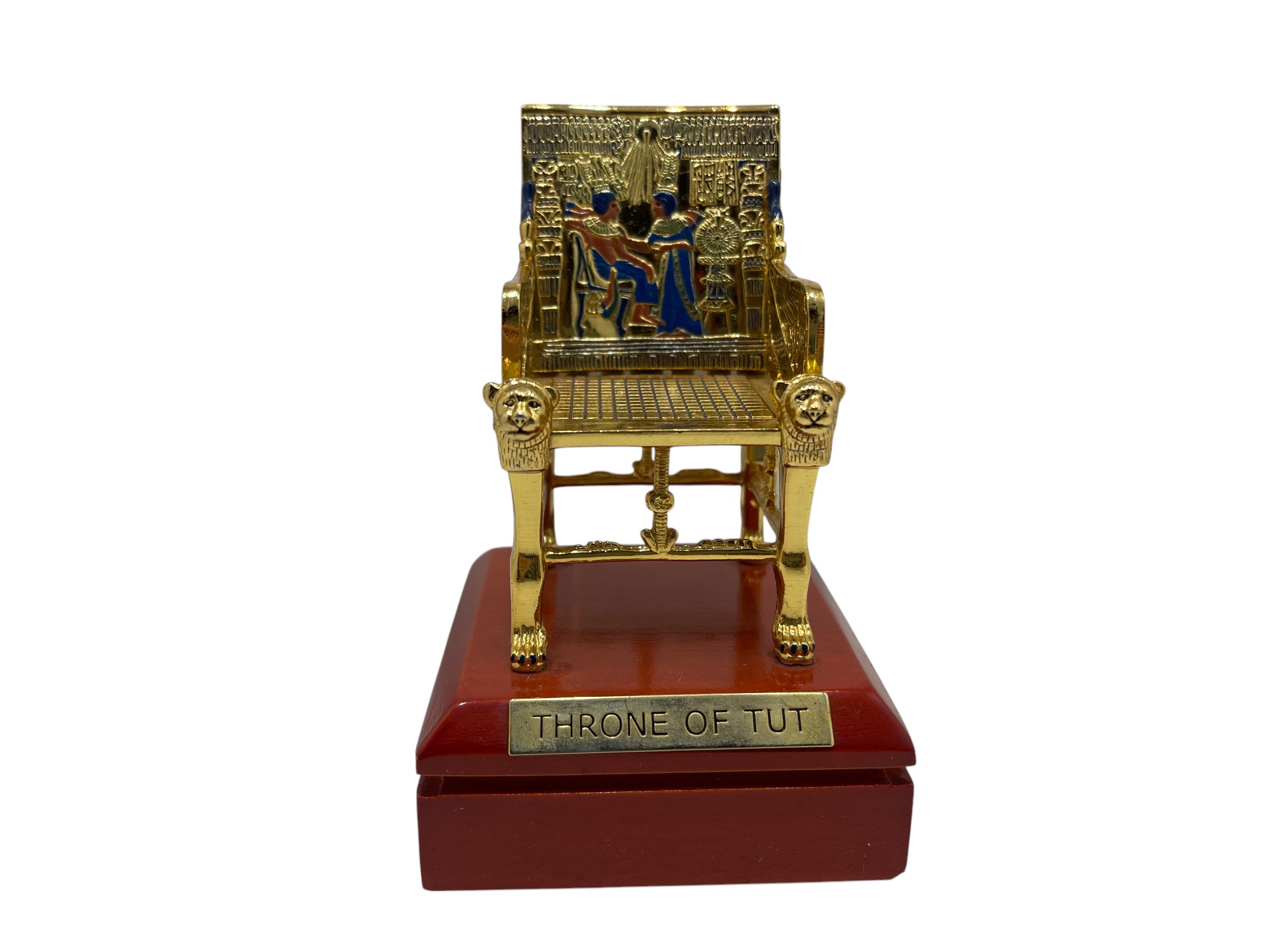 Metall Sammler Figur König Tutanchamun Thron - 12,5 x 8 x 8 cm - Top Zustand 