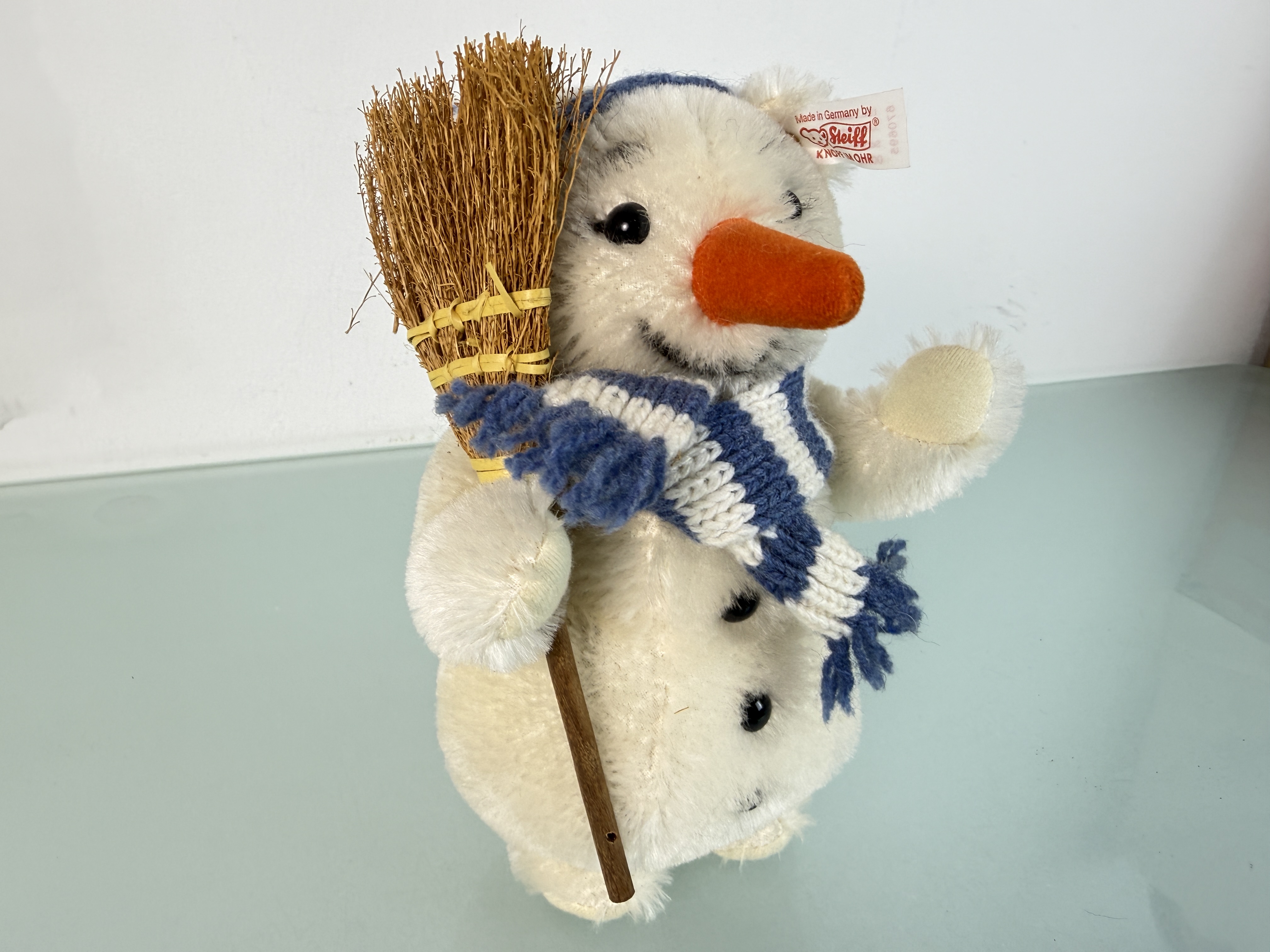 Steiff Tier 670695 Schneemann Teddy Bär 20 cm Top Zustand