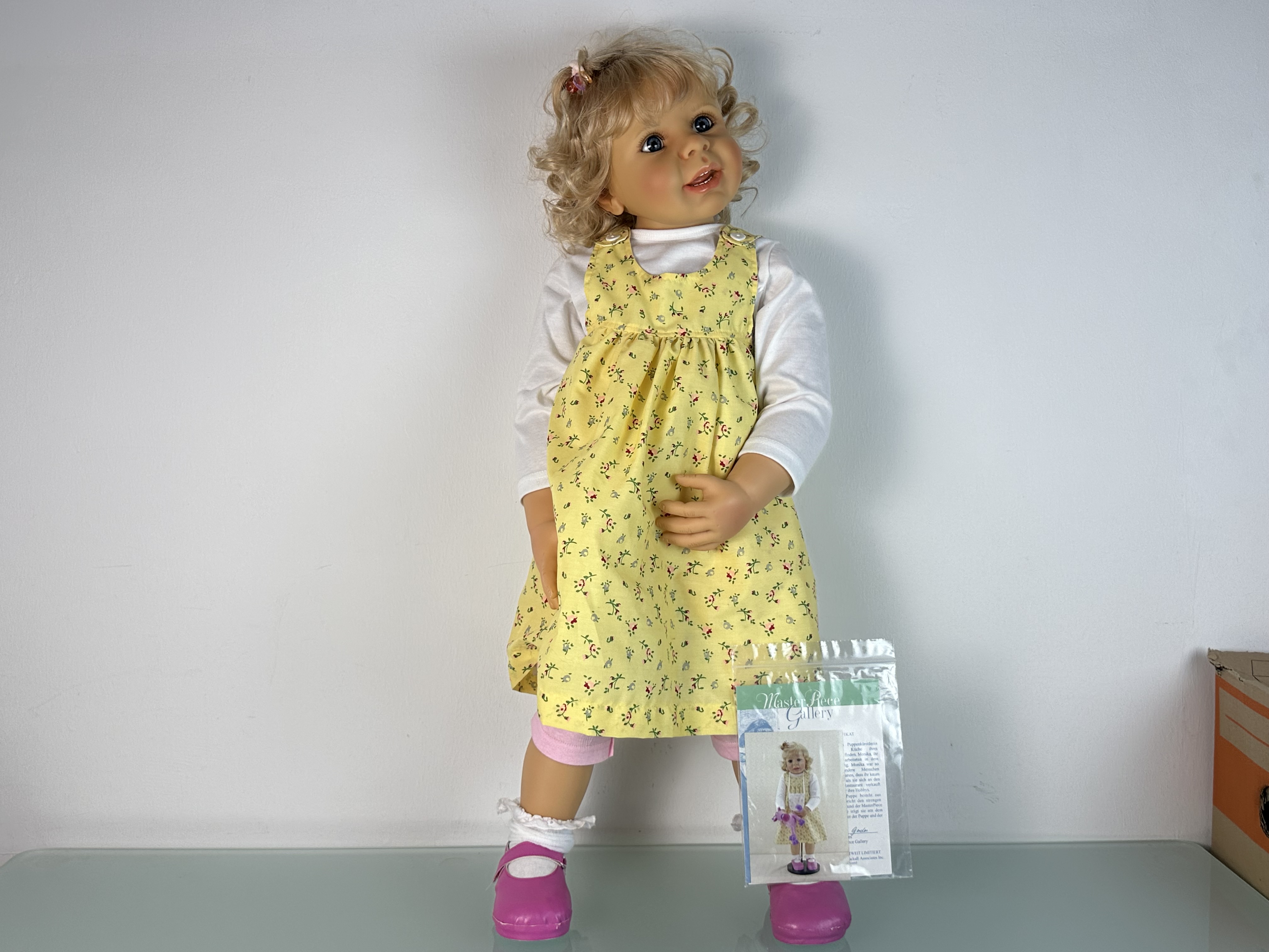 Künstlerpuppe Monika Gerdes Sammler Vinyl Puppe 82 cm. Top Zustand
