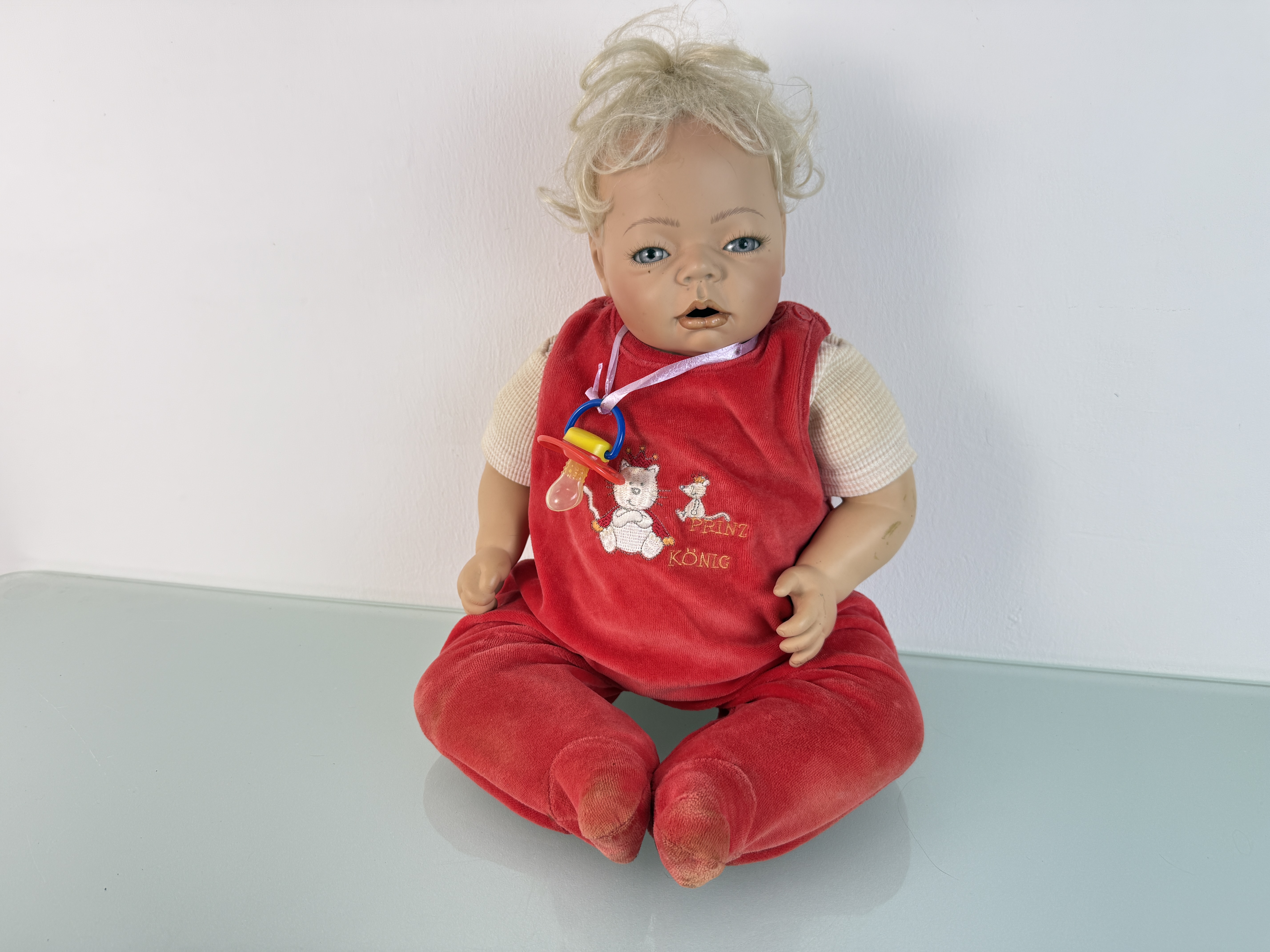 Künstlerpuppe Christel Flörchinger Porzellan Puppe 50 cm. Top Zustand 