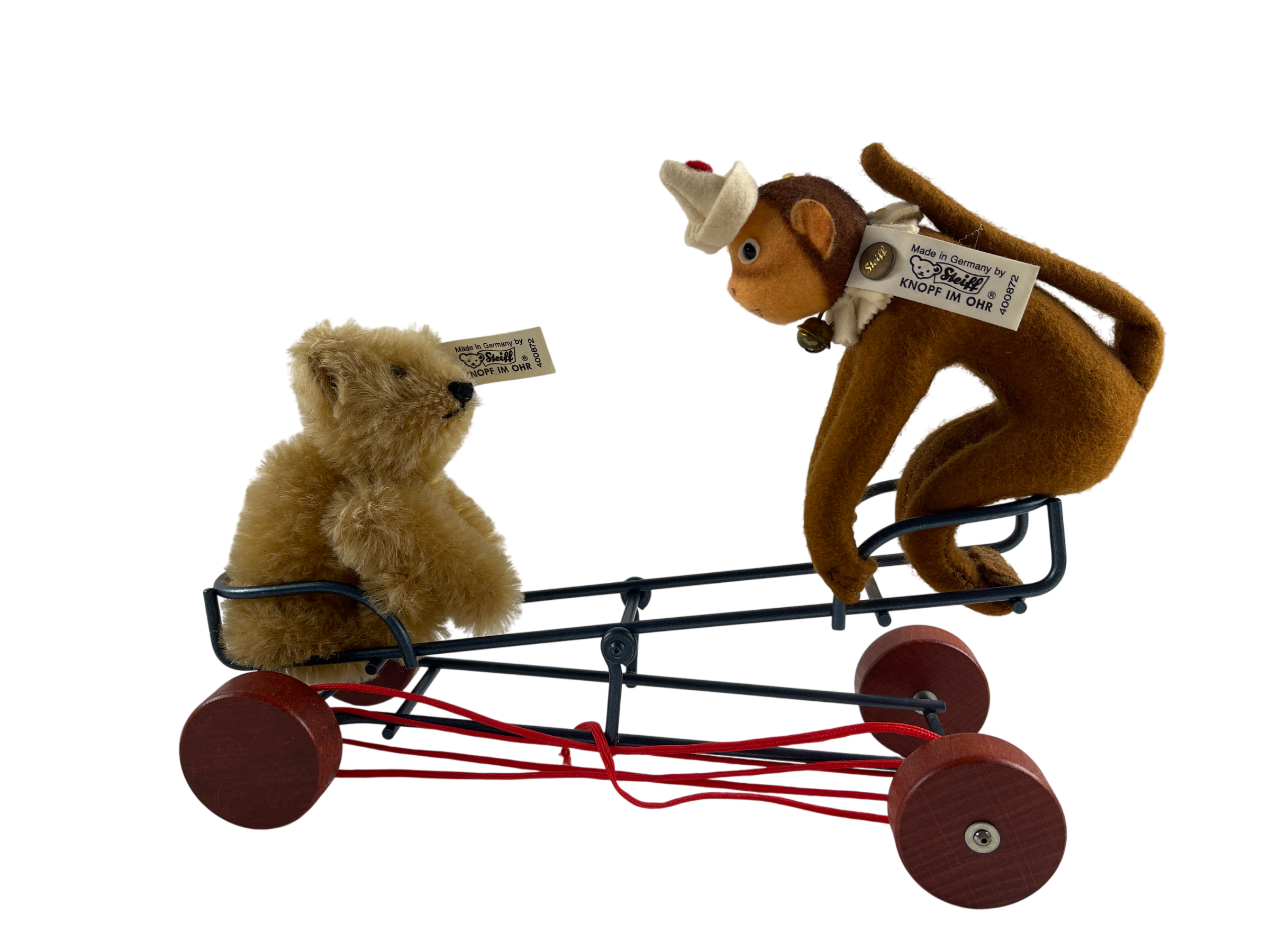 Steiff Tier 400872 Wiwag Teddy Bär und Affe 18 x 26 cm. Raucherhaushalt