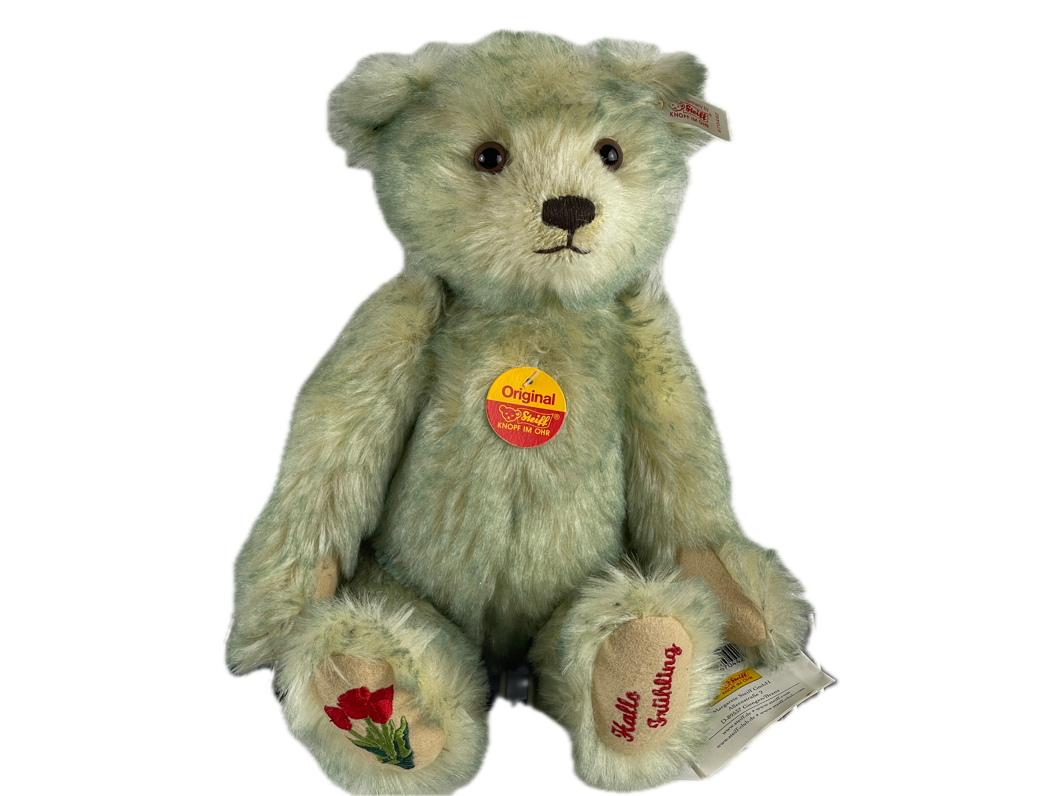 Steiff Tier 670442 Jahreszeiten Teddy Bär Frühling 30 cm. Top Zustand    