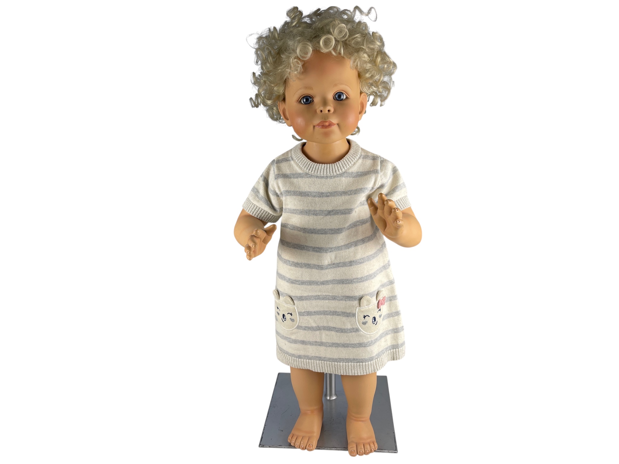 Künstlerpuppe Puppe Monika Peter Leicht Vinyl Puppe 70 cm Schmutzig  