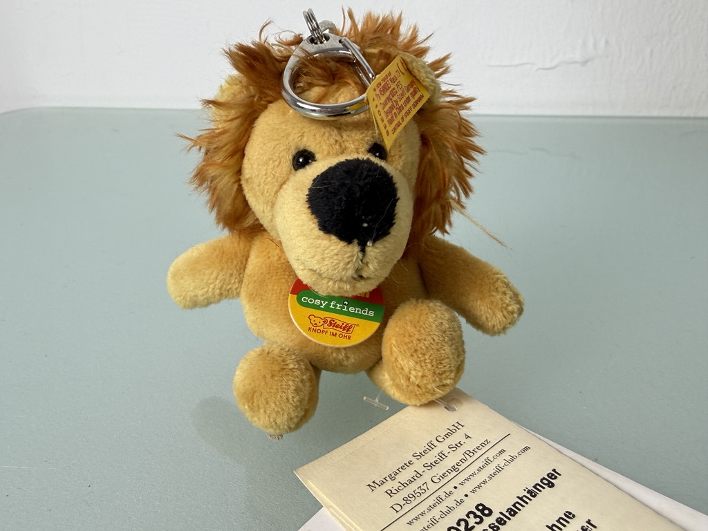 Steiff Tier 110238 Schlüsselanhänger Löwe 10 cm Top Zustand   