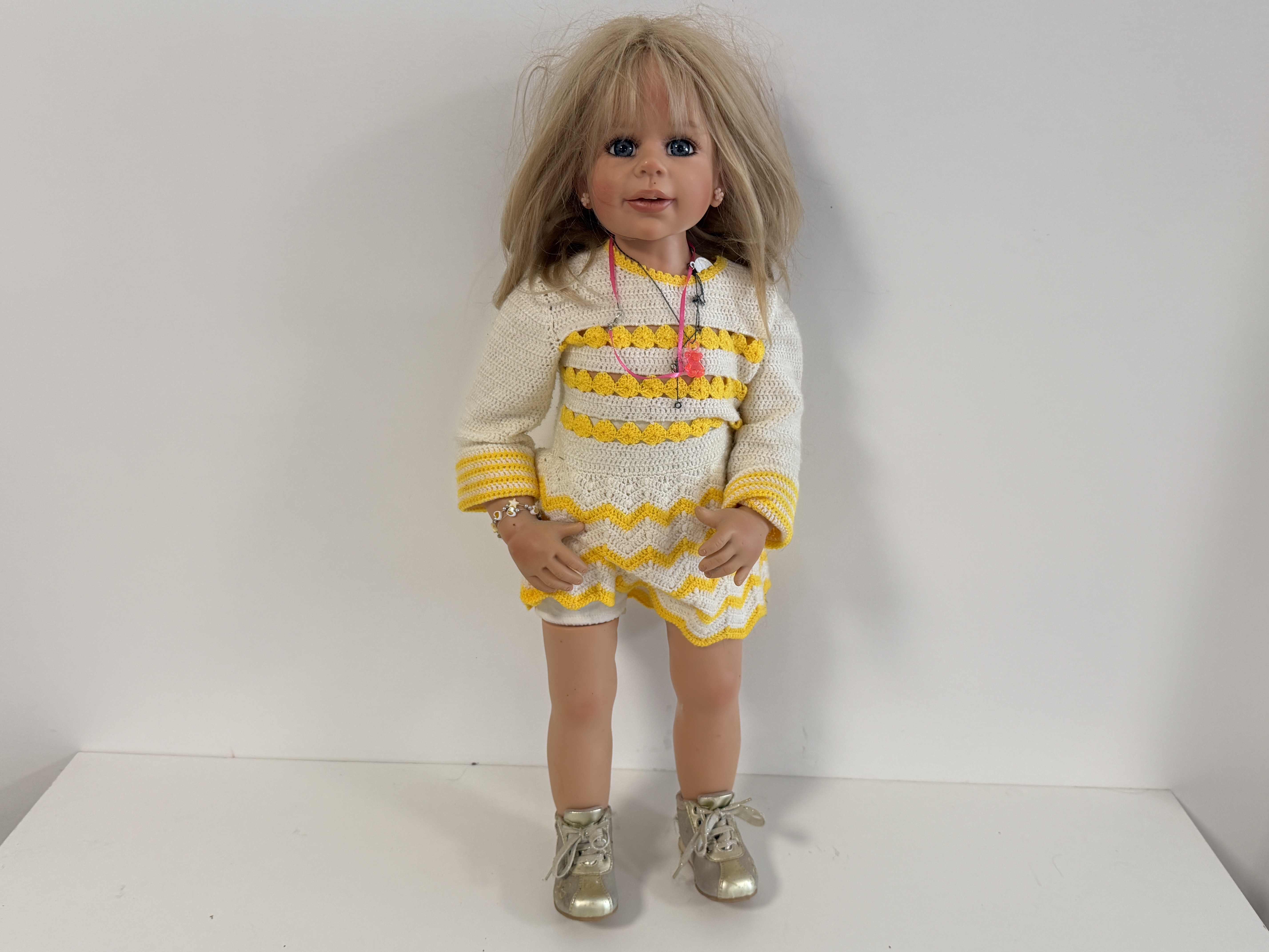 Künstlerpuppe Puppe Monika Levenig Vinyl Puppe 77 cm. Leicht Schmutzig 