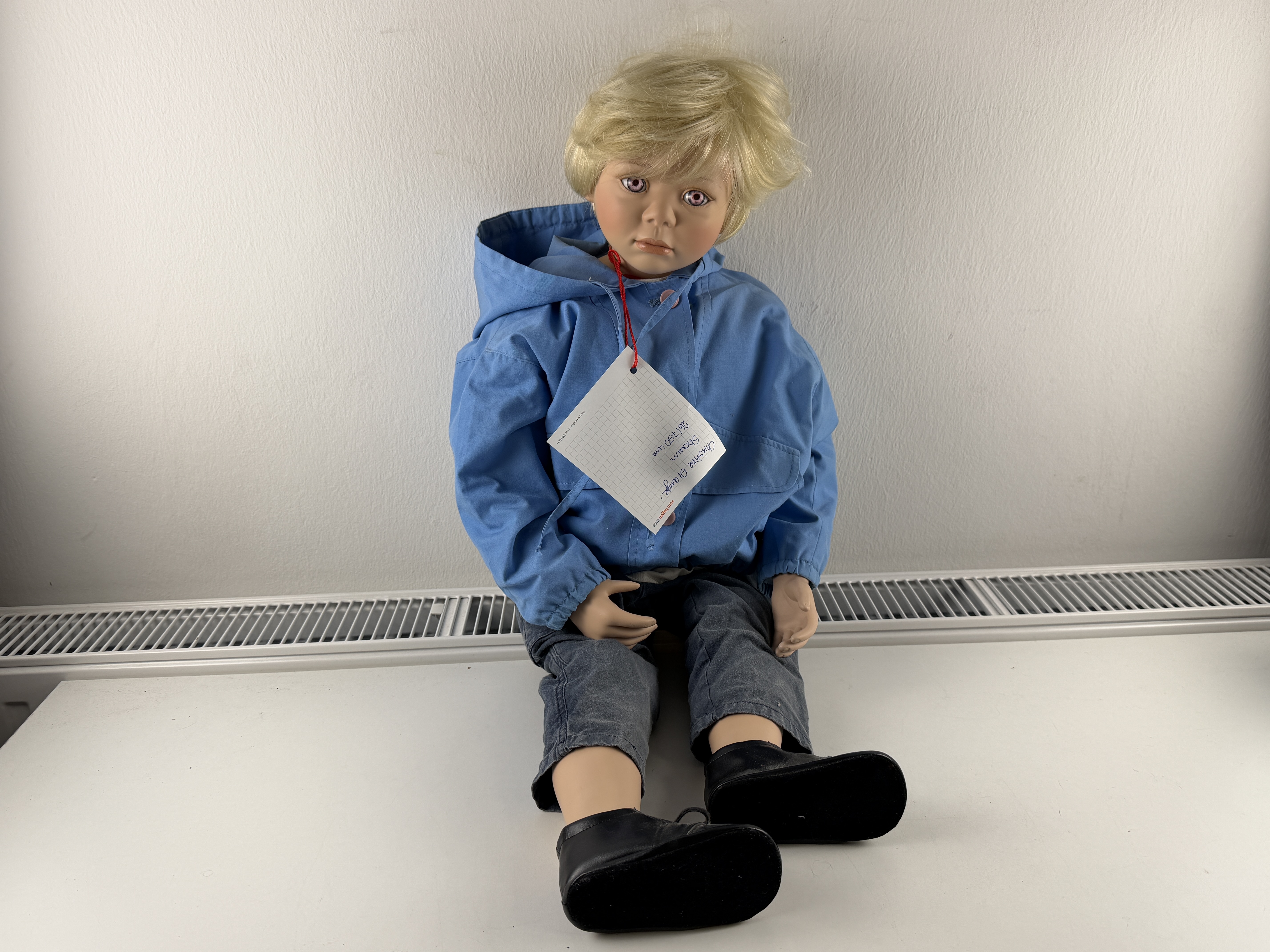 Künstlerpuppe Christine Orange Porzellanpuppe 87 cm. Top Zustand   