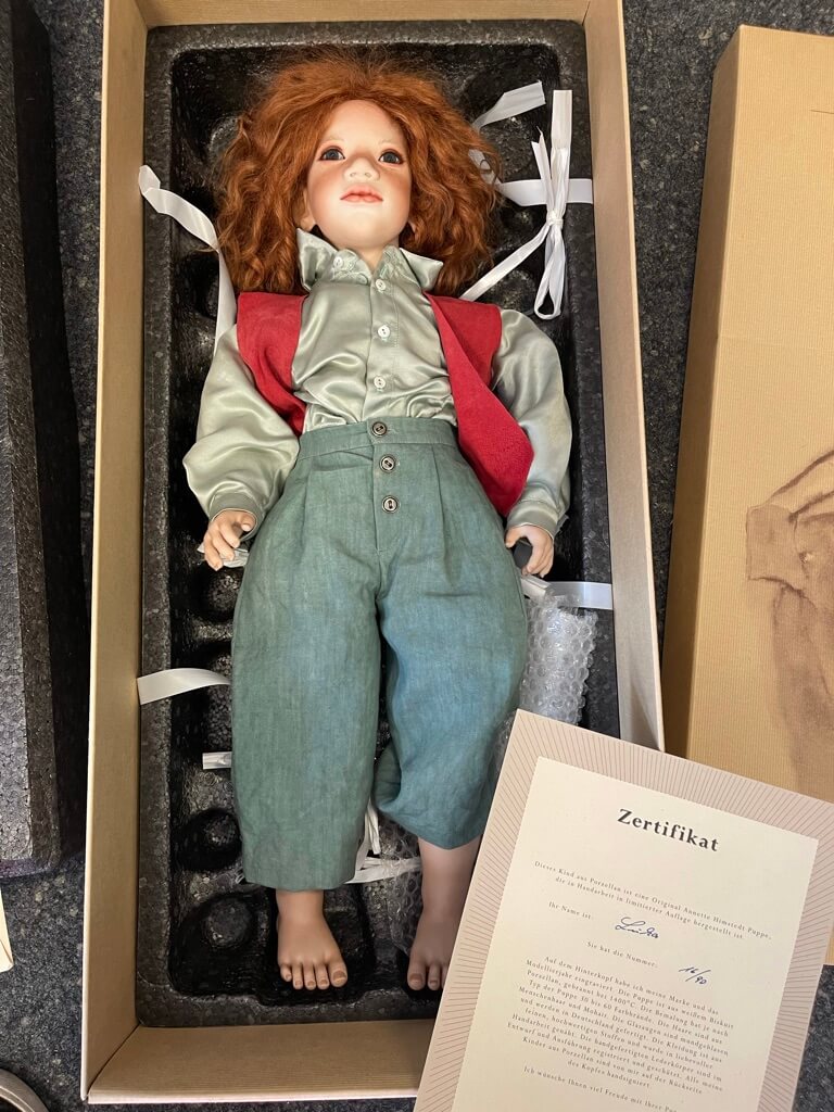 Annette Himstedt Porzellan Puppe Luka 65 cm. Ltd. 16/90. Top Zustand