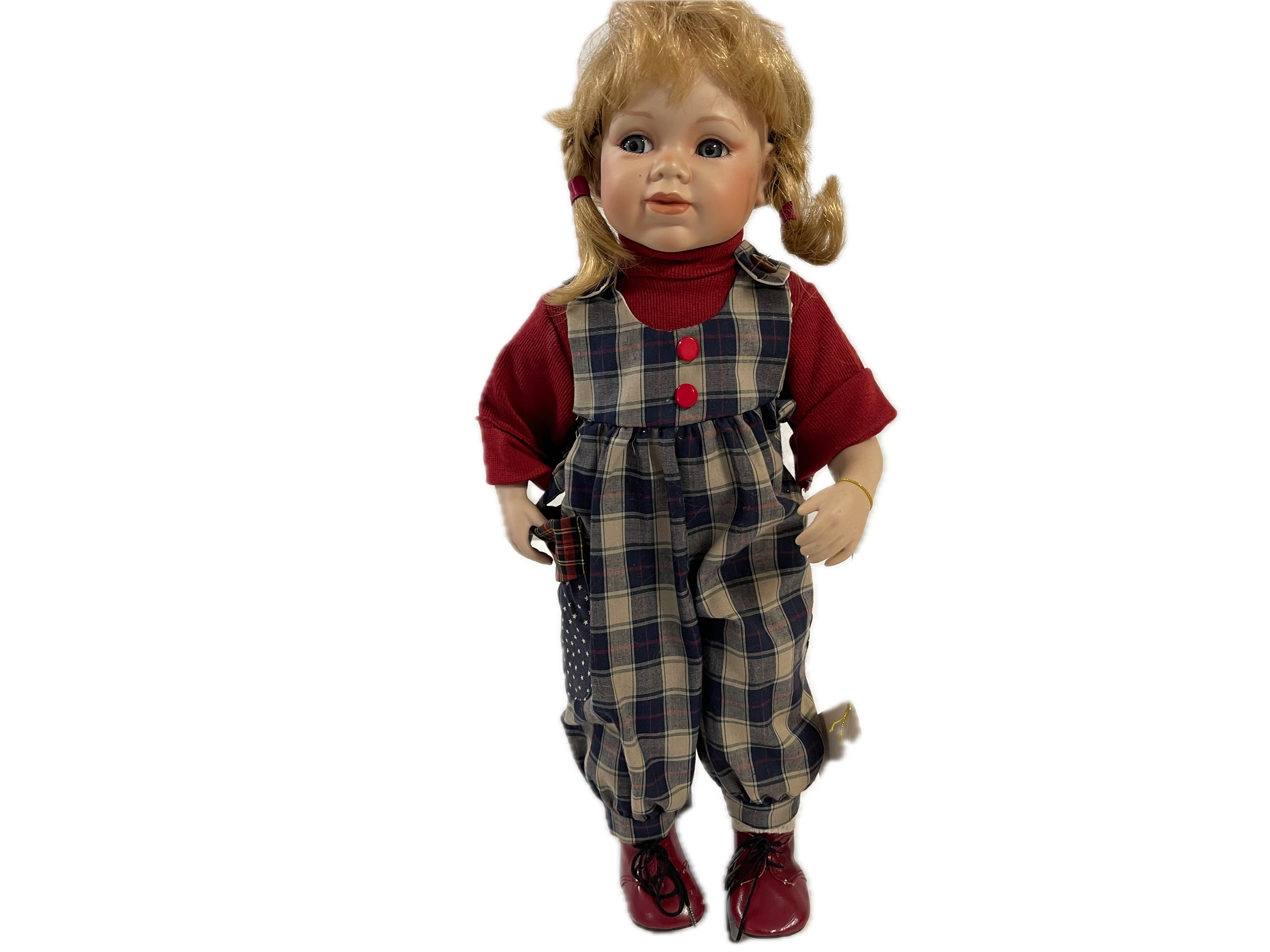 Porzellan Künstlerpuppe Puppe 45 cm. Raucherhaushalt Zustand siehe Fotos   