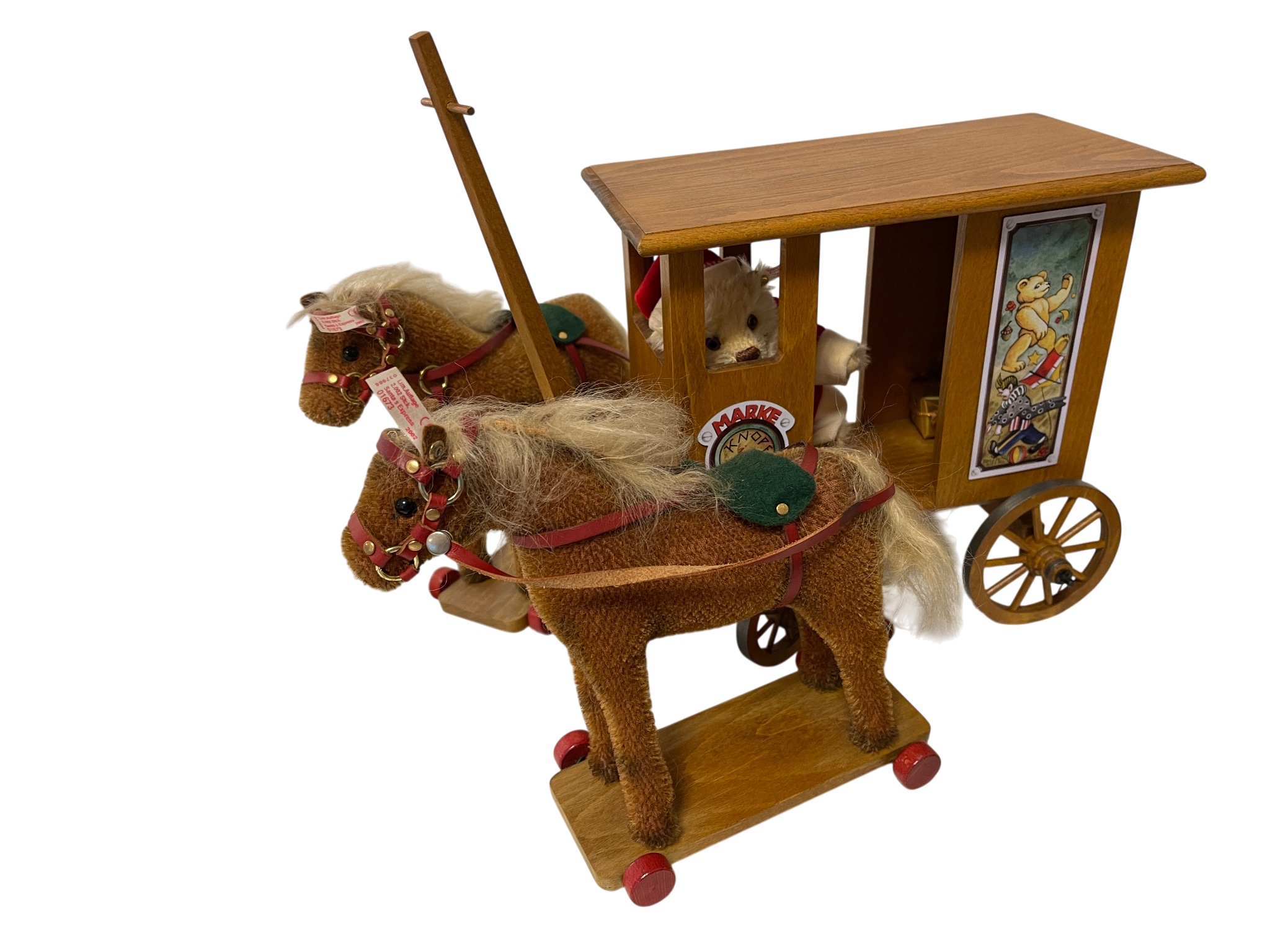 Steiff Tier 037986 Santas Express Kutsche 21 x 53 cm. Top Zustand  