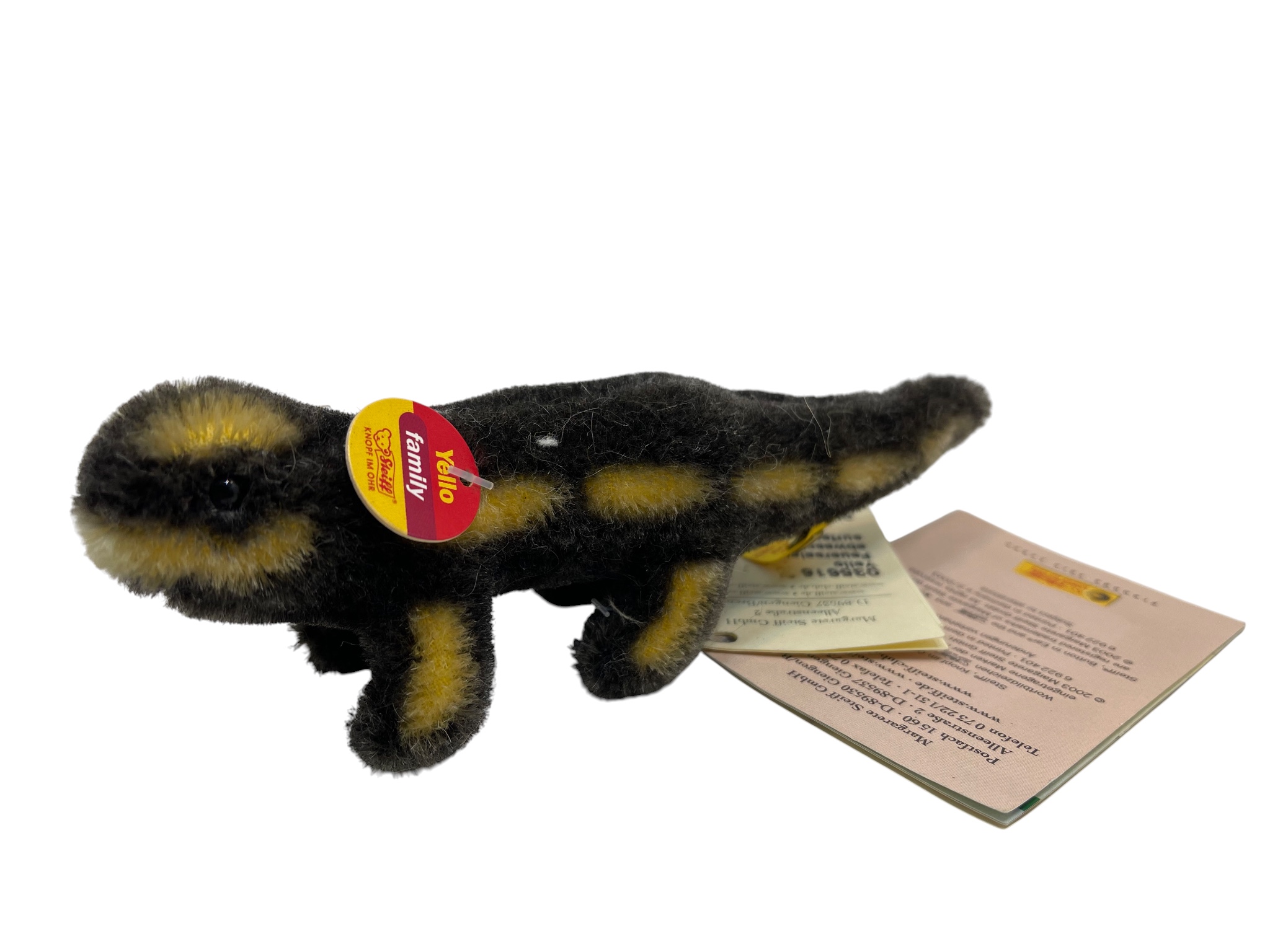Steiff Tier Feuersalamander 035616 Yello 12 cm. Top Zustand  