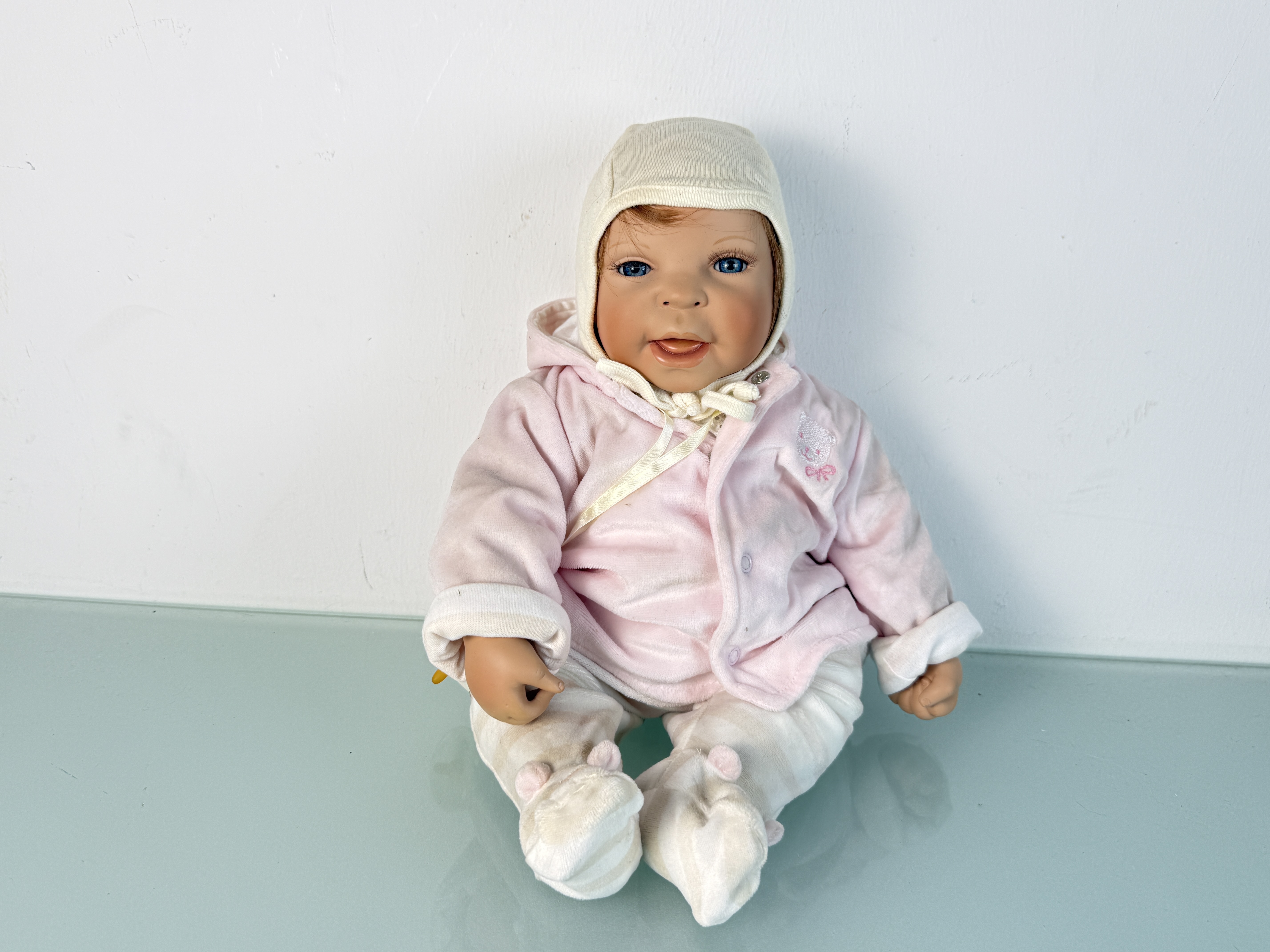 Künstlerpuppe Inge Tenbusch Porzellan Puppe 47 cm. Top Zustand. 