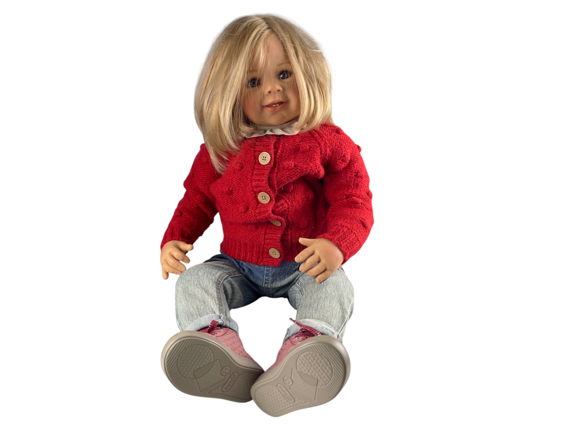 Künstlerpuppe Monika Levenig Porzellan Puppe 75 cm. Top Zustand