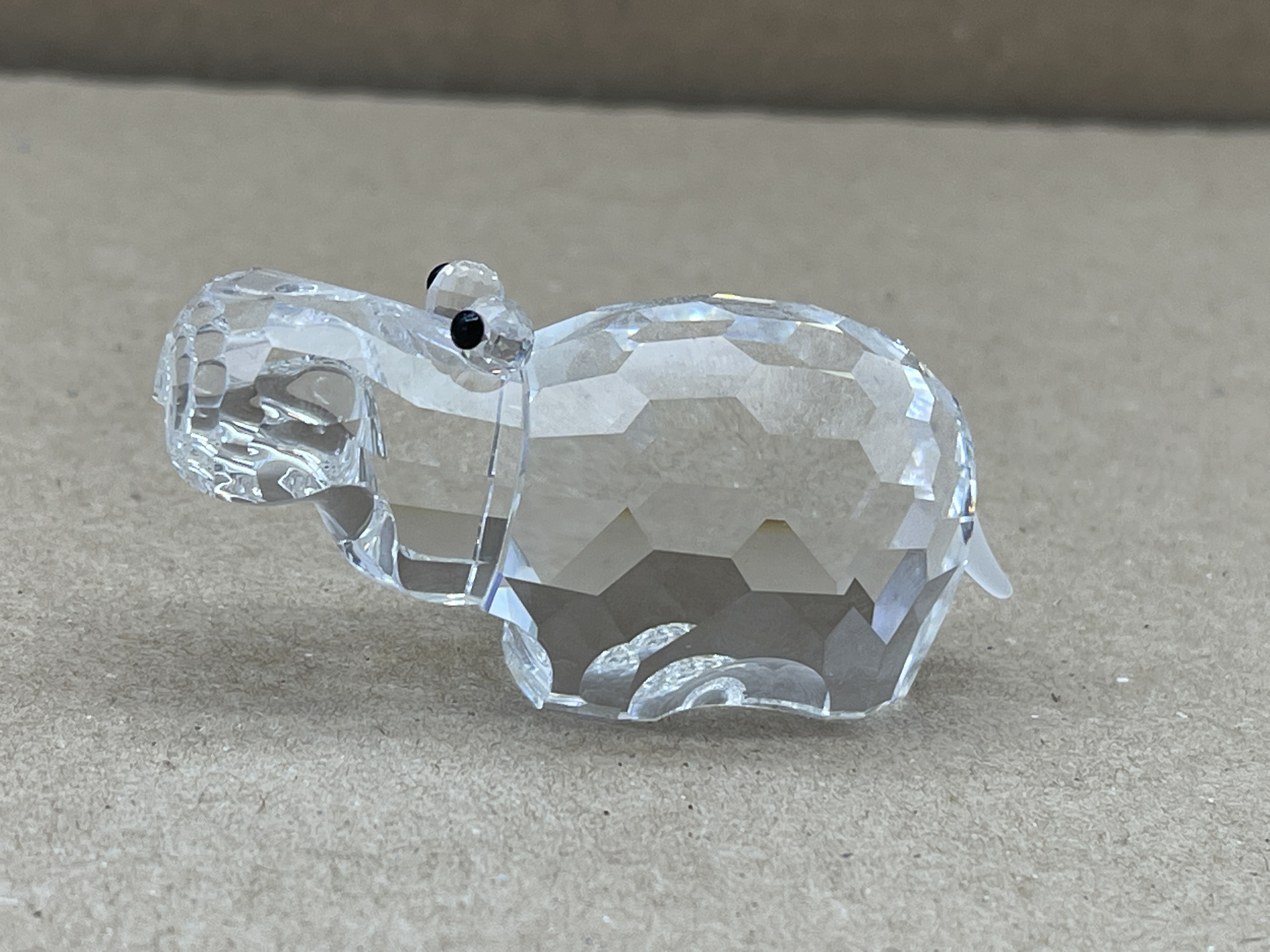 Swarovski Figur Kristall 015187 Großes Nilpferd 7 cm. Top Zustand. 