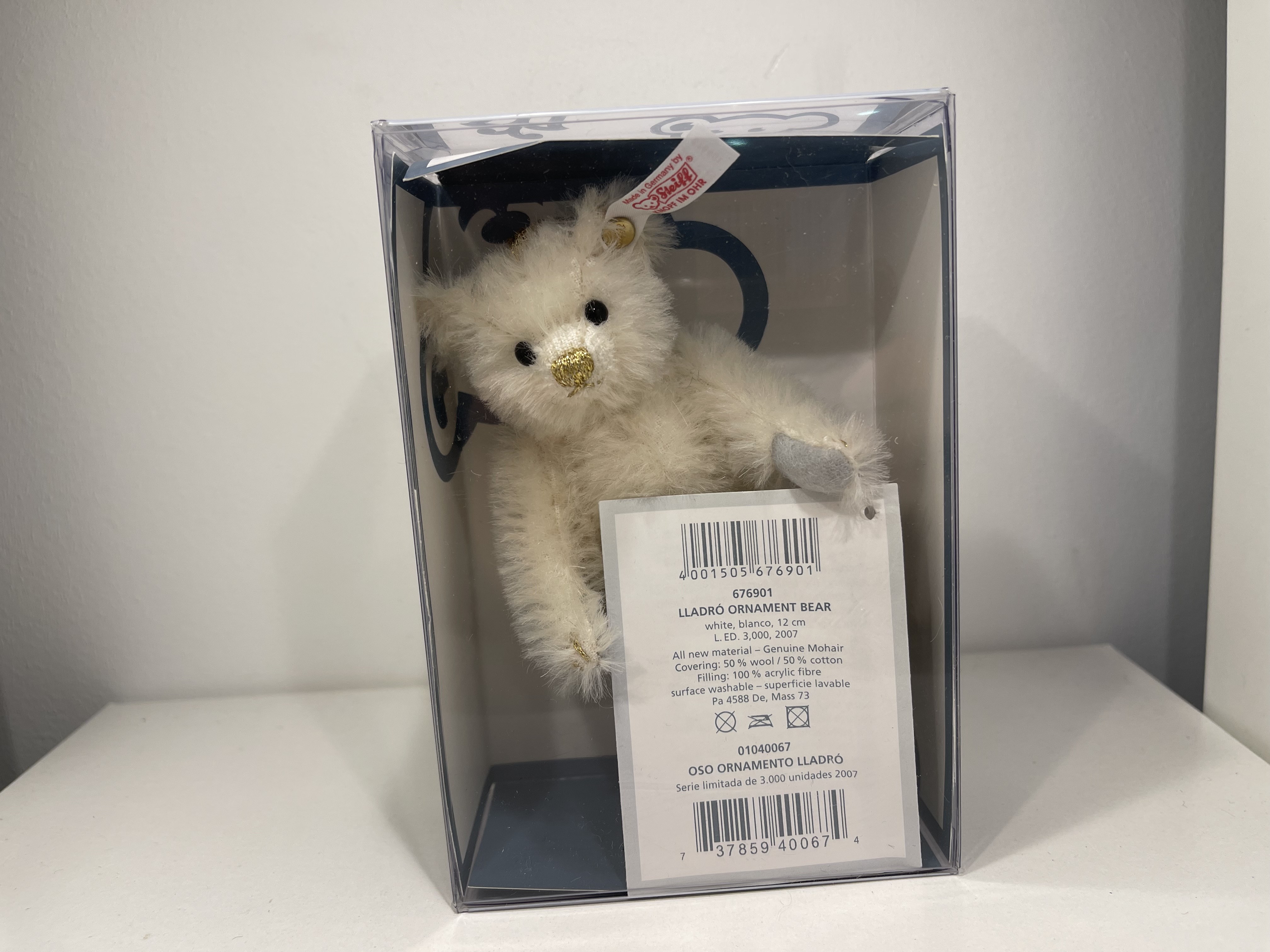 Steiff Tier 676901 Lladro Ornament Teddy Bär 12 cm OVP. Top Zustand 