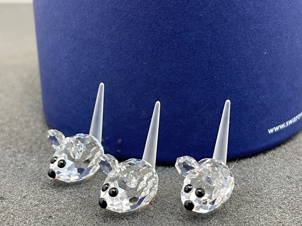Swarovski Kristall 181513 Figur 3 Mäuse je 2,5 cm. Mit OVP & Zertifikat. Top Zustand 