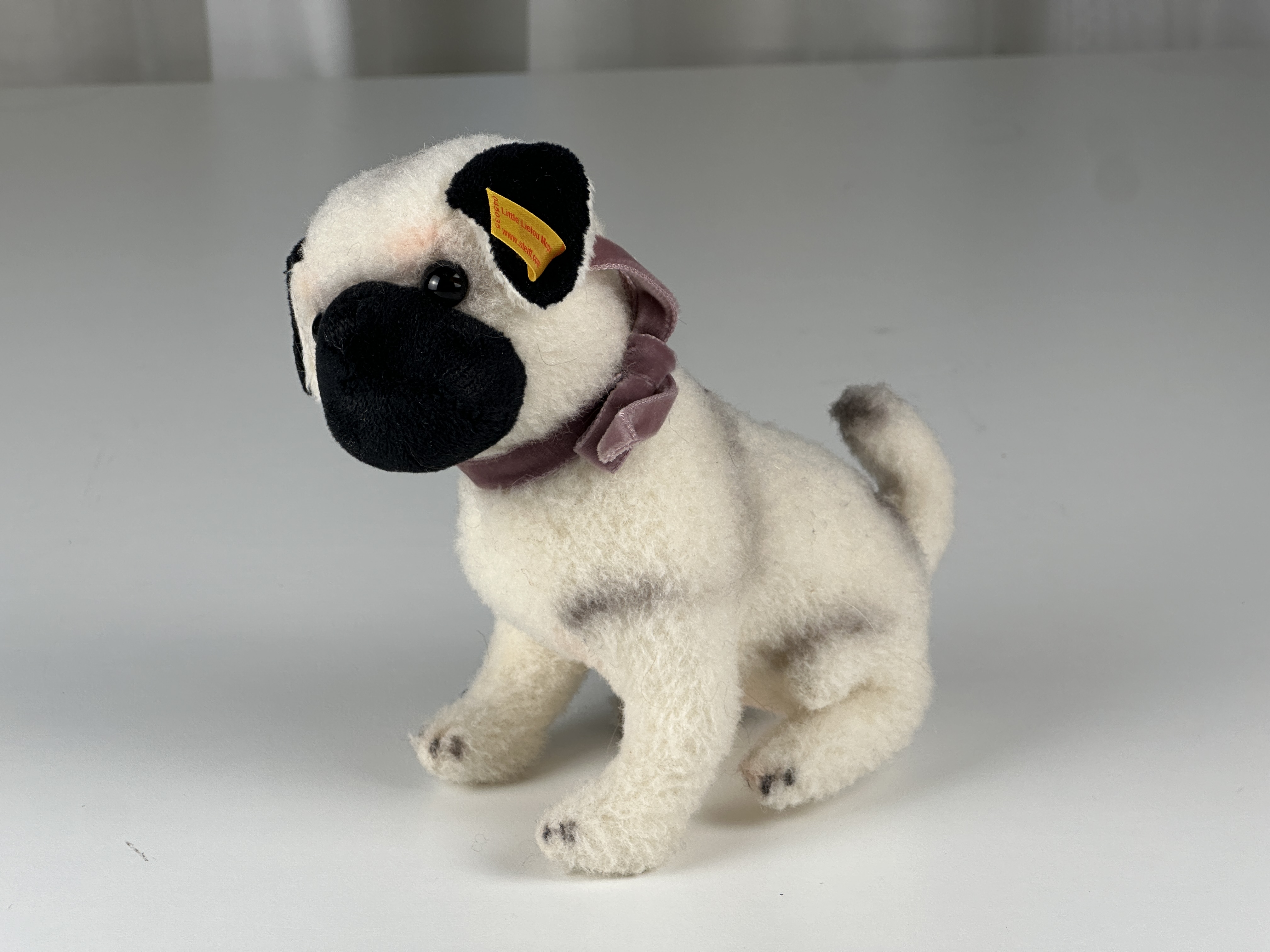 Steiff Tier 045035 Little Leilou Mops Hund 14 x 13,5 cm. Top Zustand