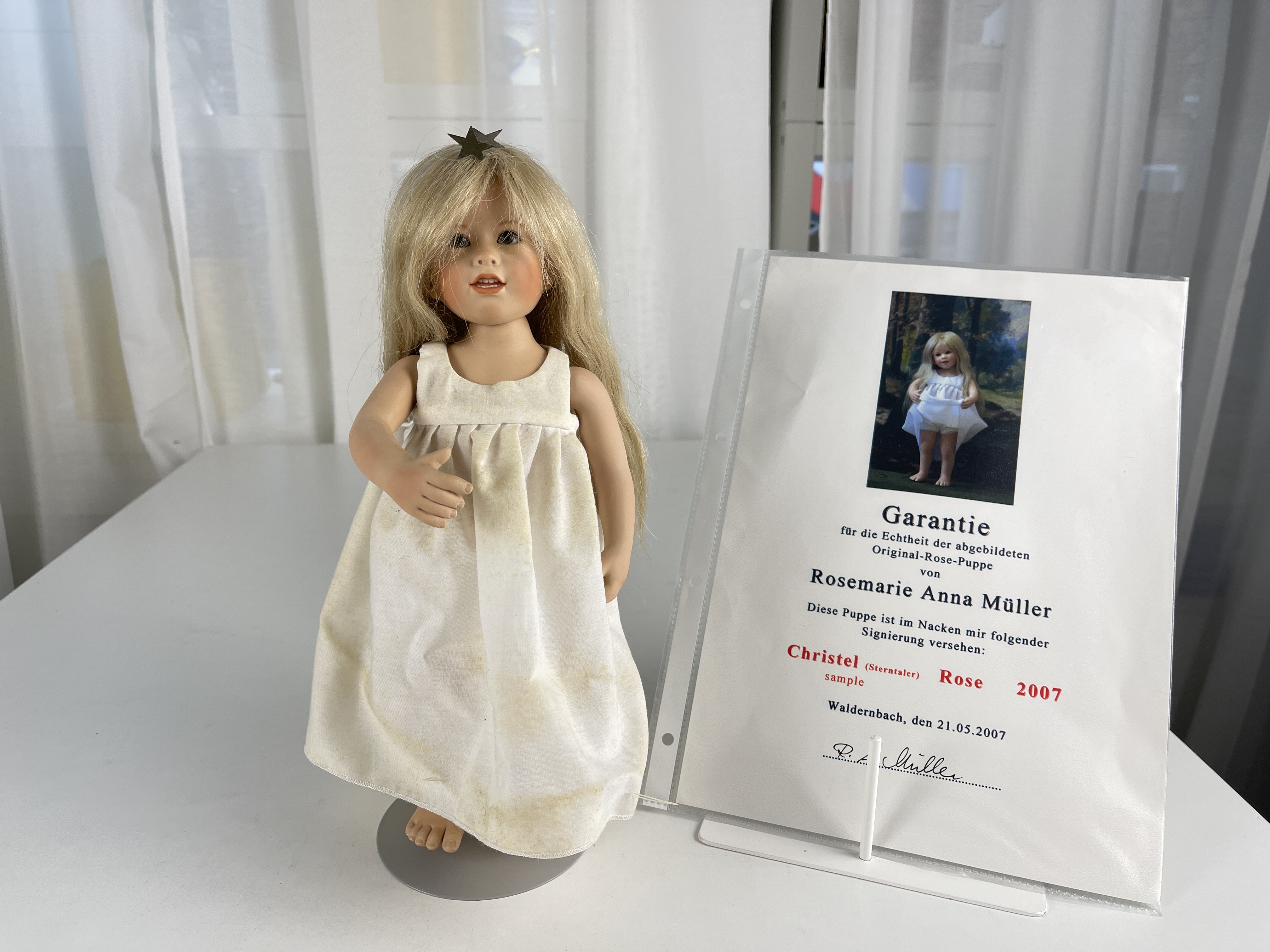 Künstlerpuppe Rosemarie Anna Müller Porzellan 32 cm. Zustand siehe Fotos 