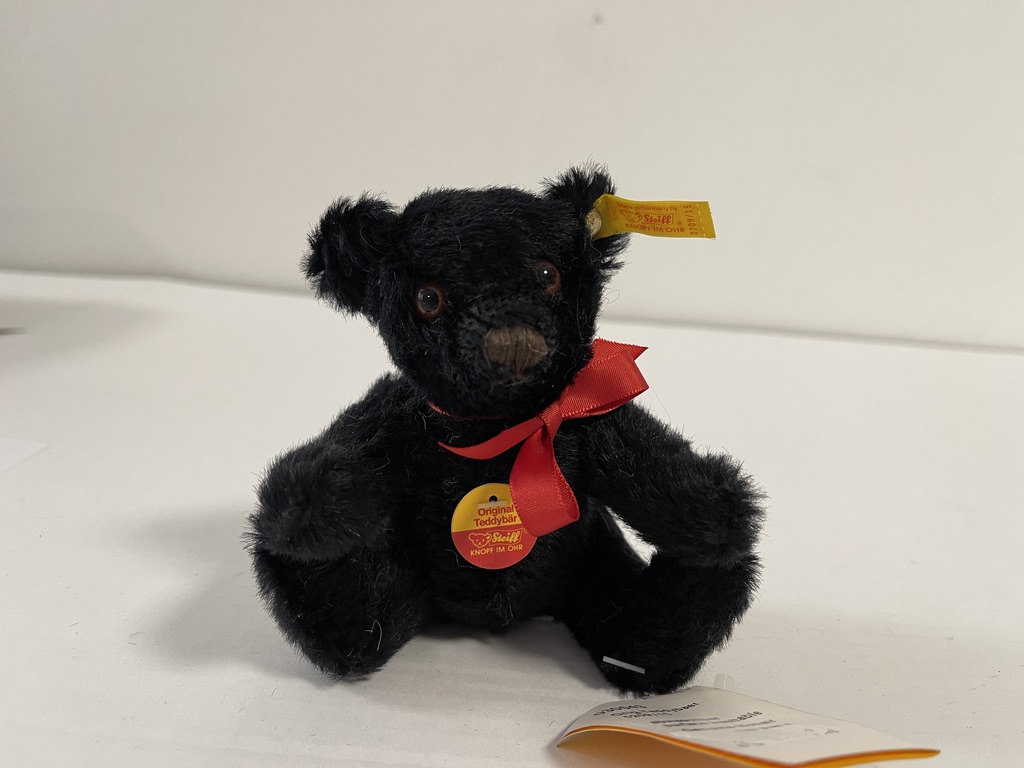 Steiff Tier 0209/15 Teddy Bär Schwarz 15 cm Top Zustand  