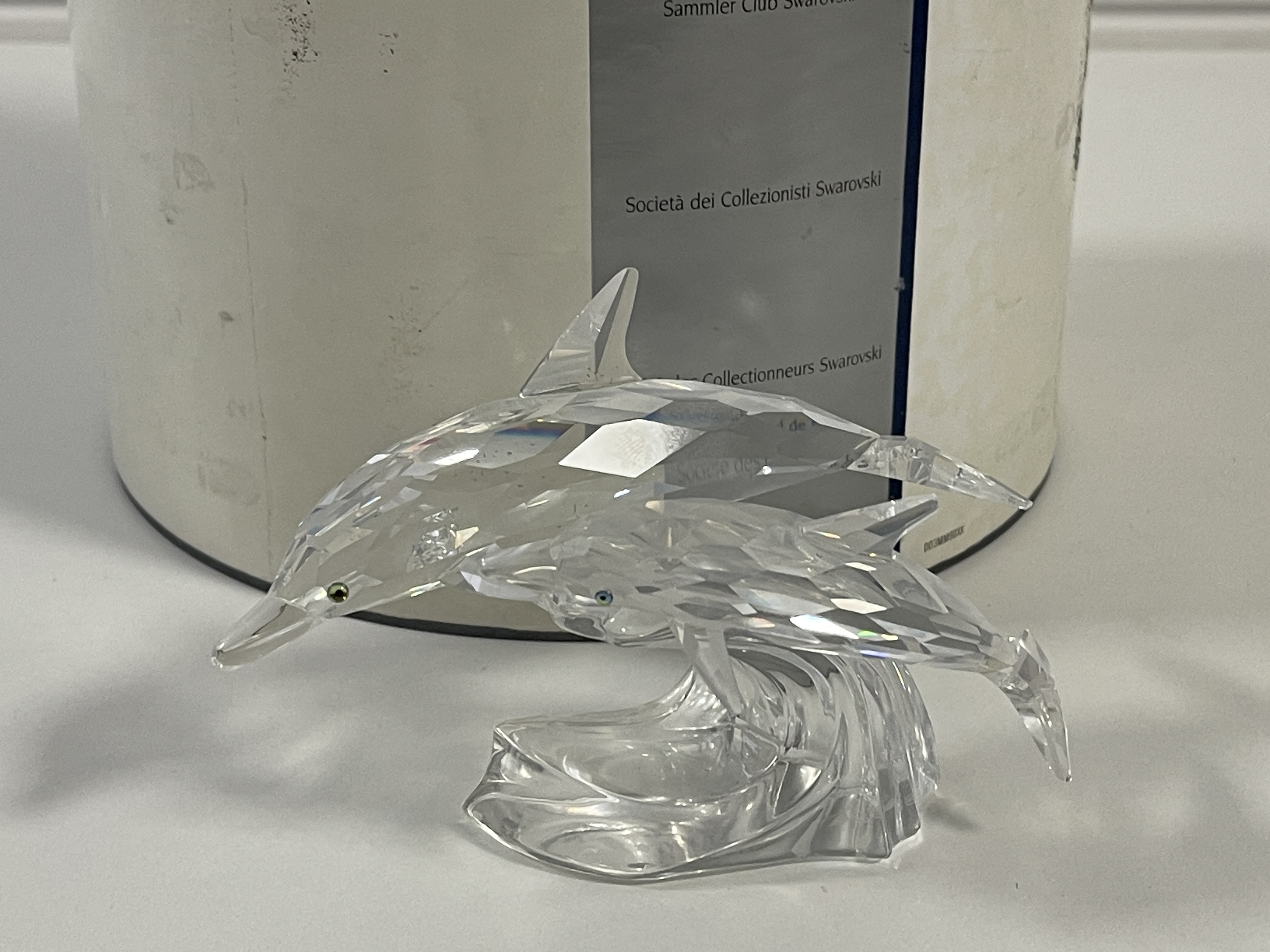  Swarovski Figur Kristall 153850 Die Delfine 13,5 cm mit Ovp + Zertifikat. Top Zustand